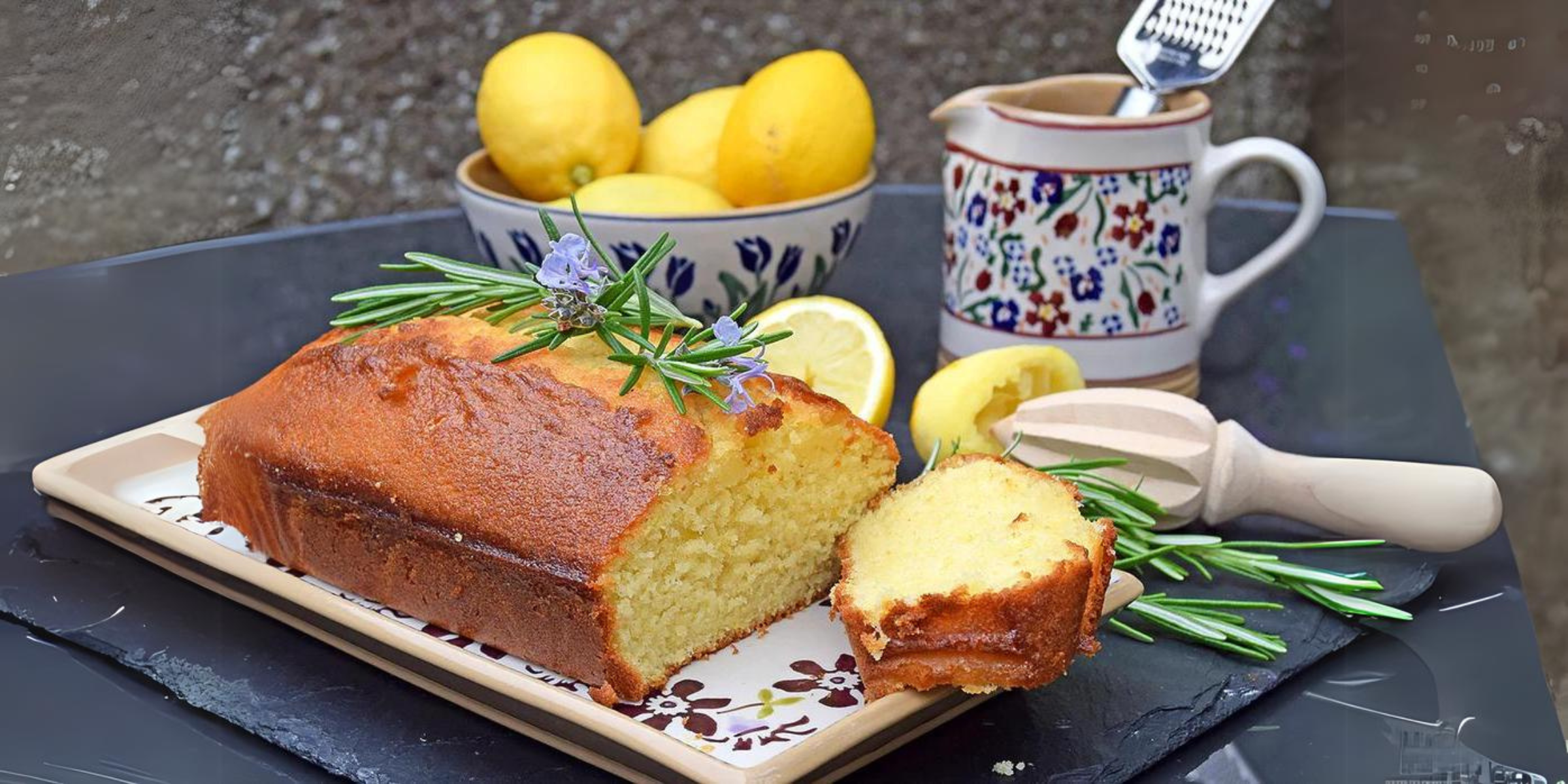 NM lemon & rosemary drizzle cake