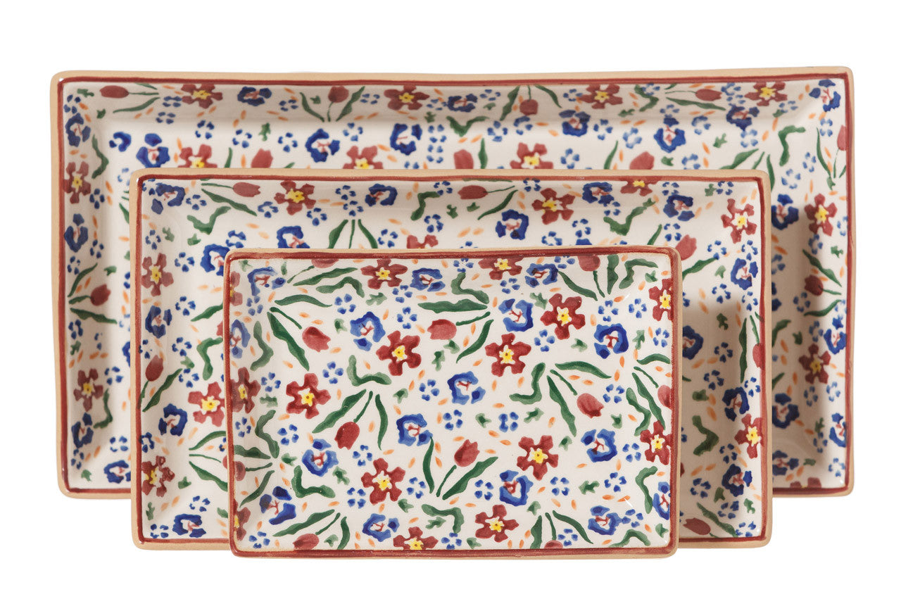 Our superb Rectangular Plate Nest collection from NicholasMosse.com, handcrafted Irish spongeware pottery from Kilkenny