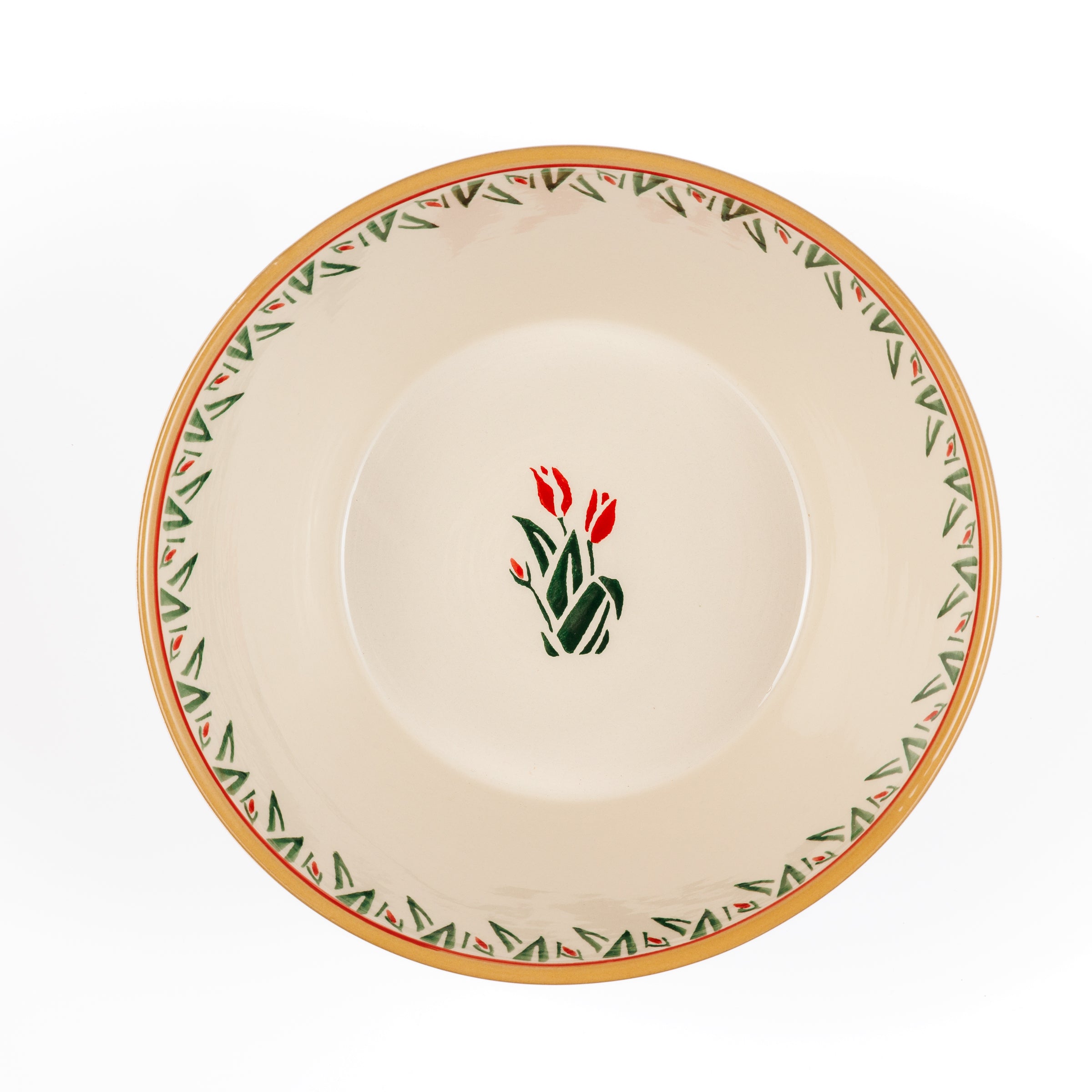 Large Angled Bowl Red Blooms|Handcrafted Irish Design|NicholasMosse.com