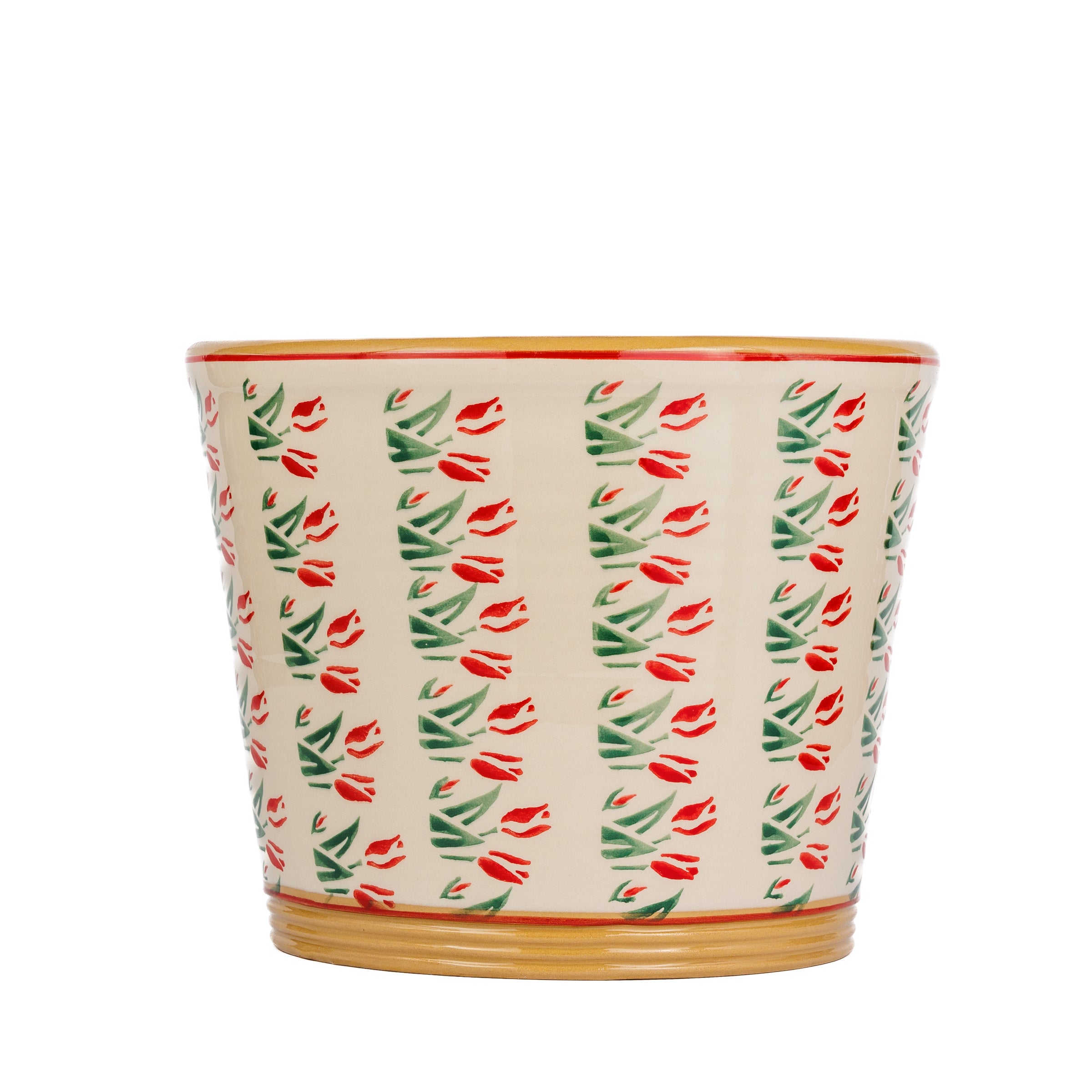 Large Cache Pot Indoor Red Blooms / NicholasMosse.com