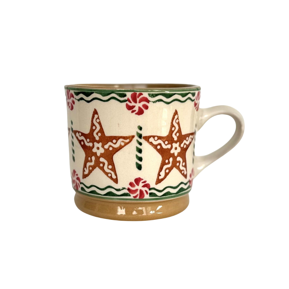 Large Mug Ginger Bread Star| handcrafted spongeware | NicholasMosse.com