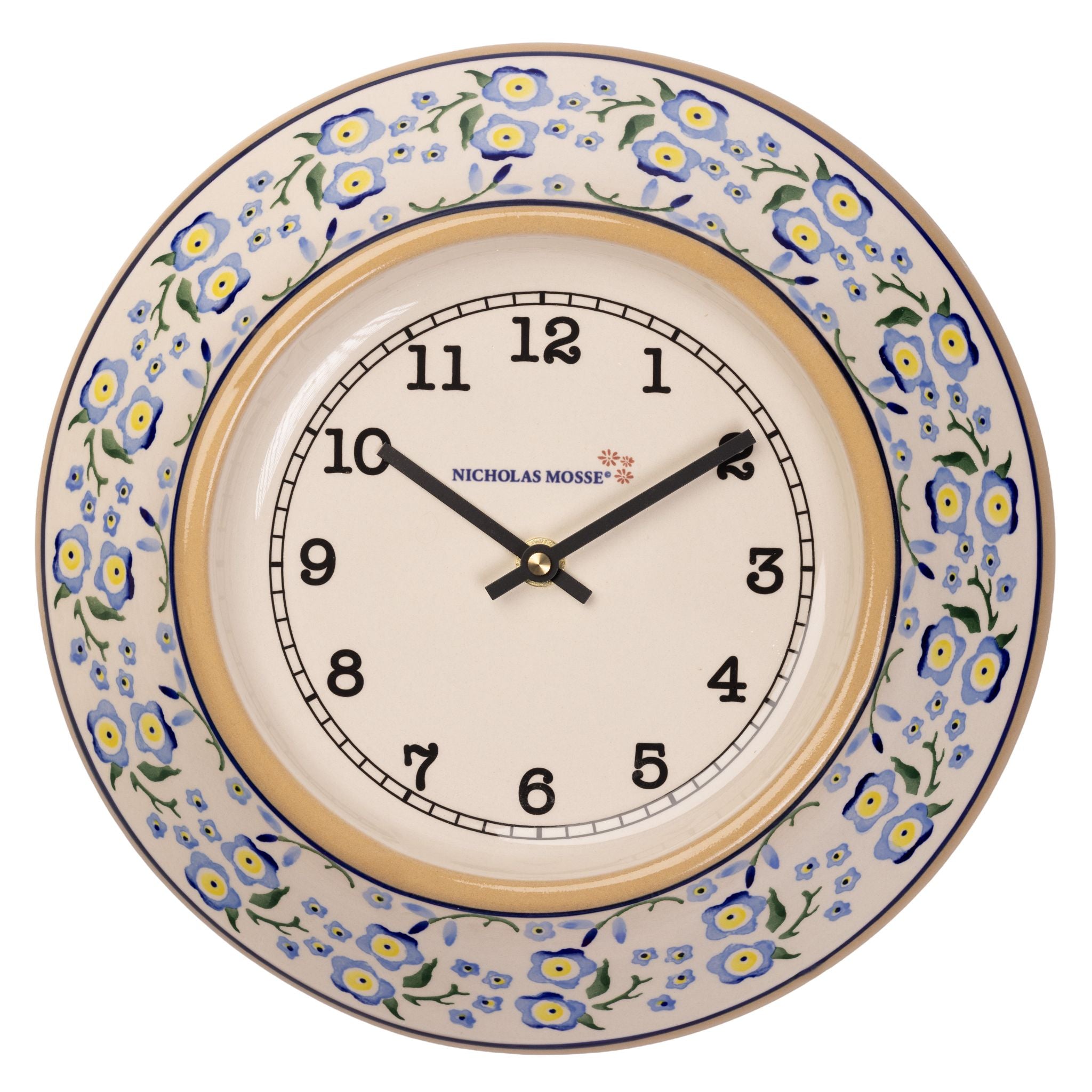 Large Wall Clock Forget Me Not| NicholasMosse.com