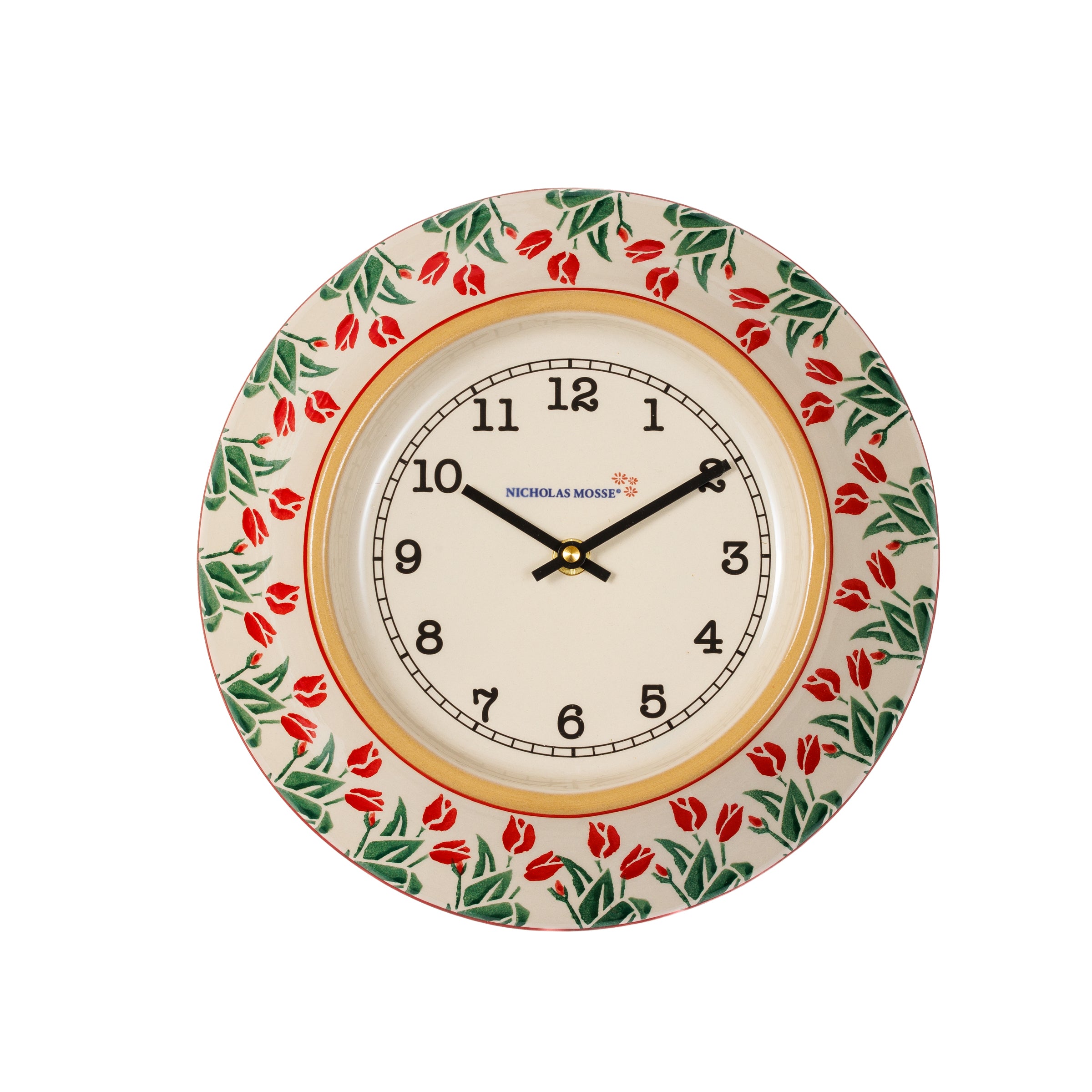 Large Wall Clock Red Blooms | NicholasMosse.com