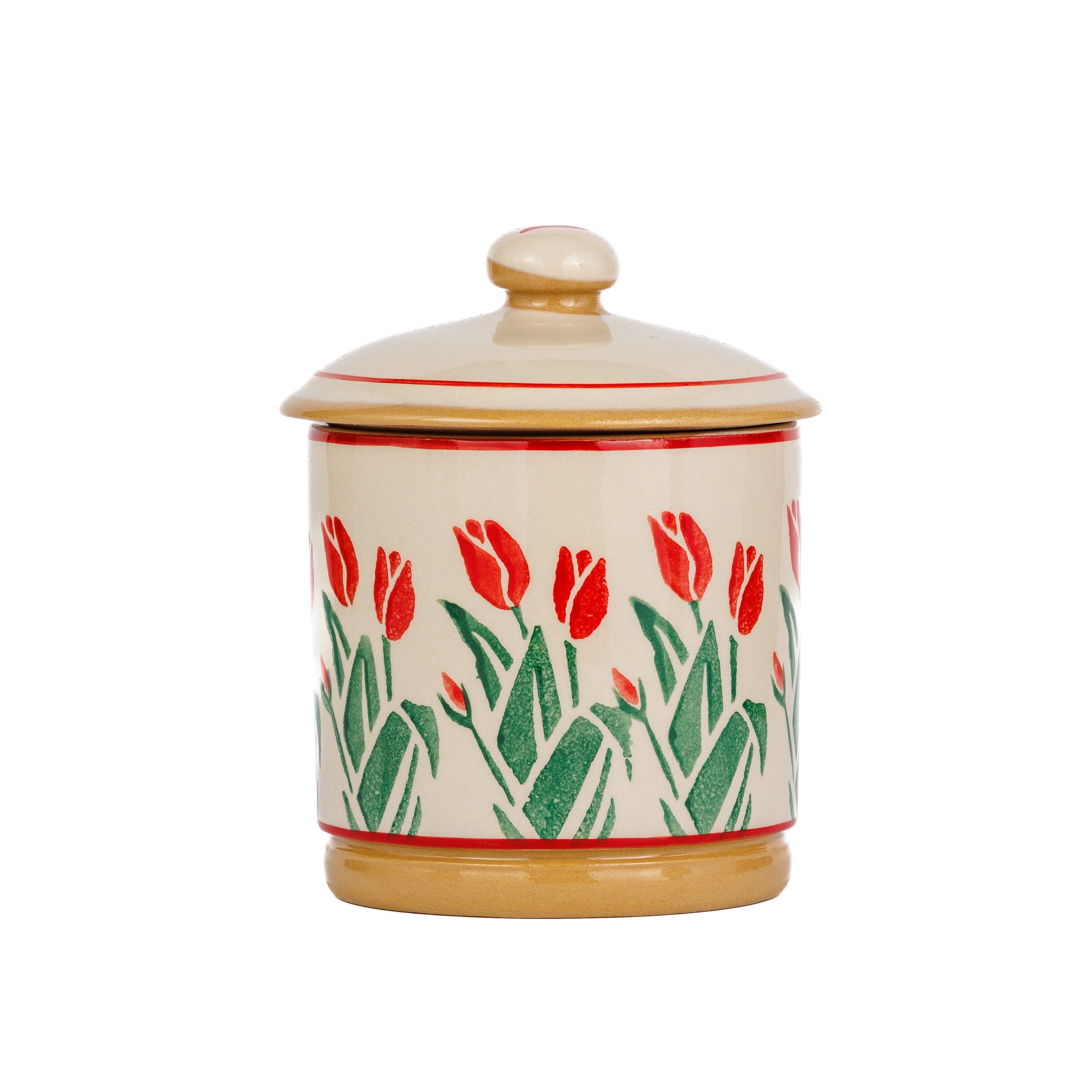 Lidded Sugar Bowl Red Blooms | NicholasMosse.com