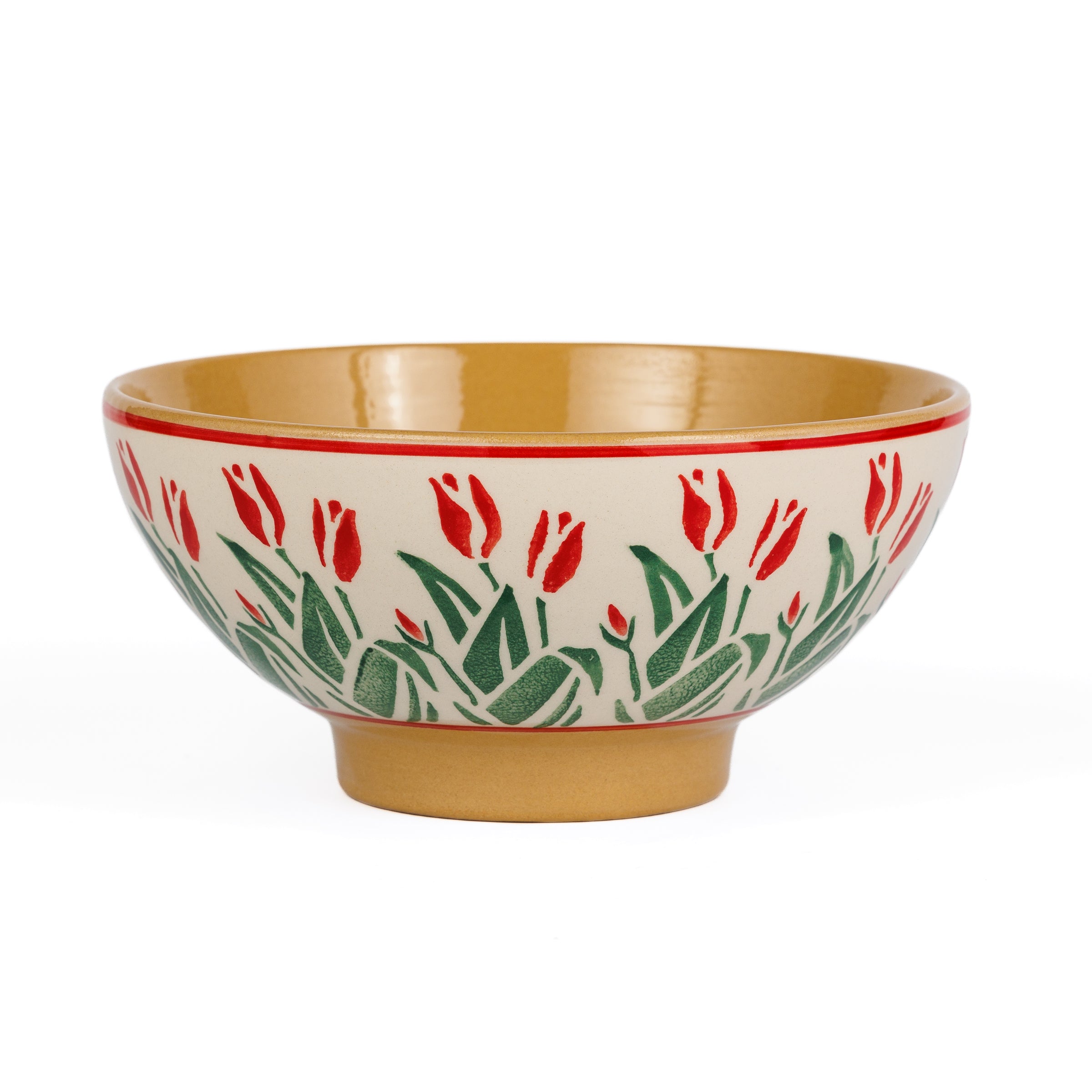 Medium Bowl Red Blooms |Handcrafted Irish Design |NicholasMosse.com
