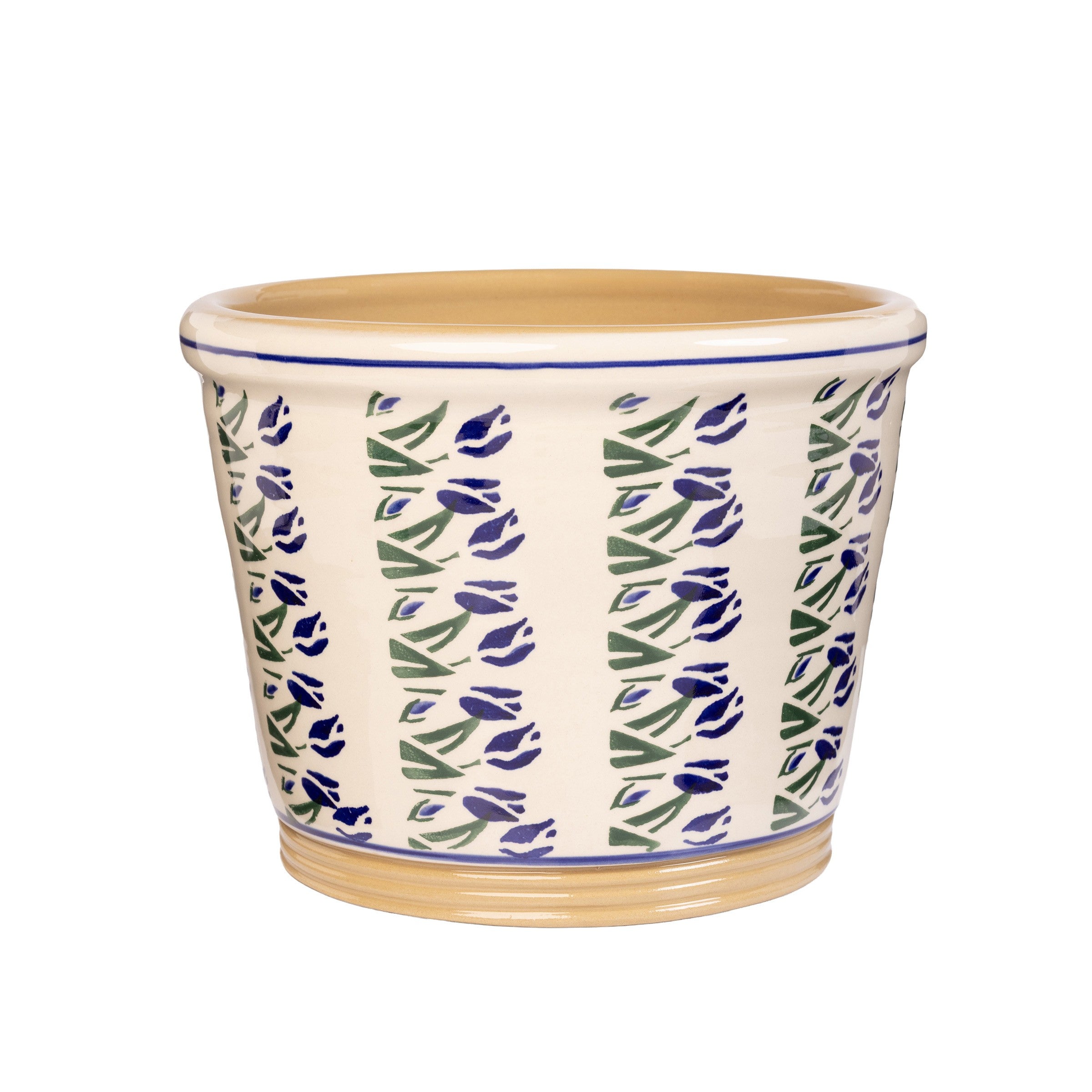 Medium Cache Pot Indoor Blue Blooms handmade Irish design by Nicholas Mosse Pottery Ireland