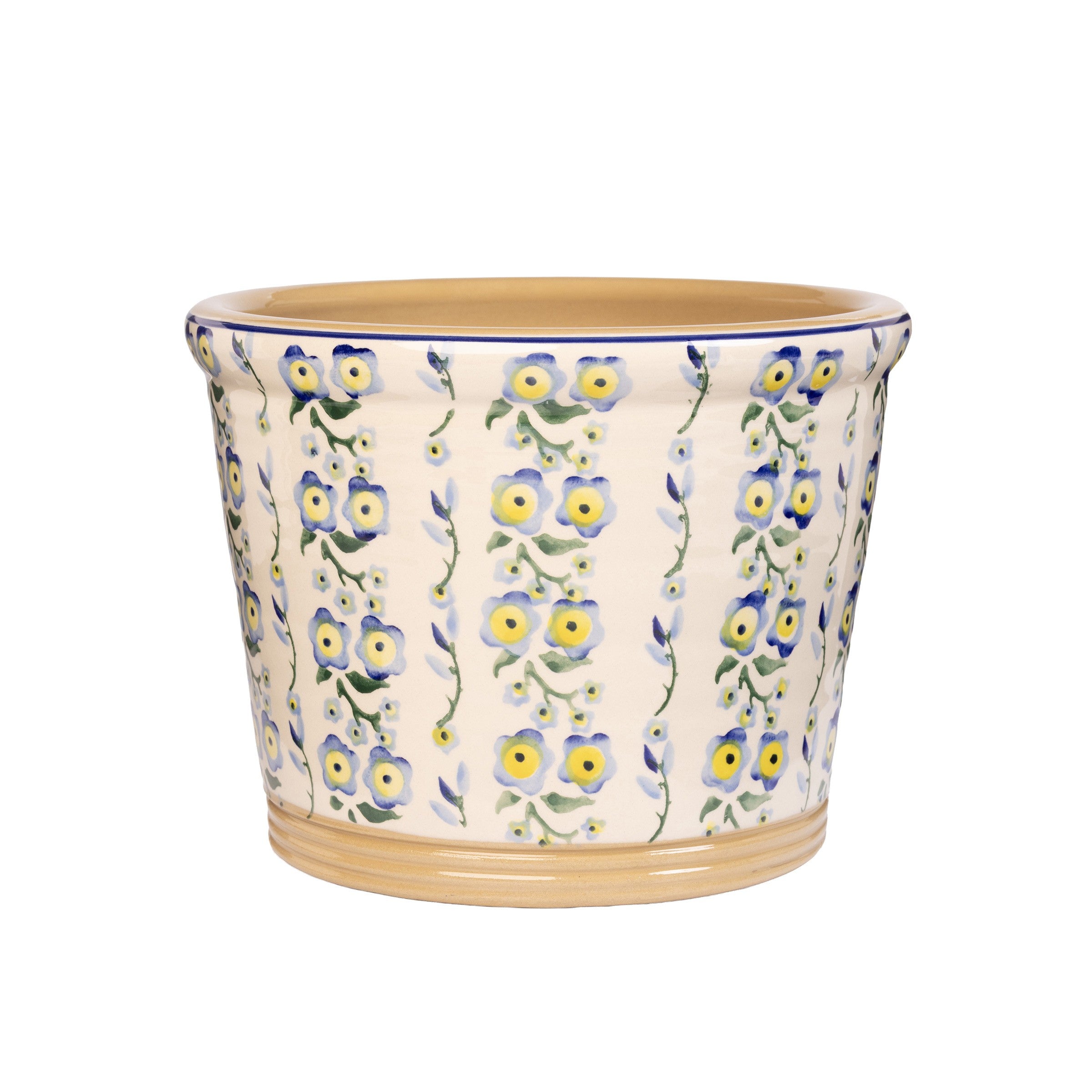 Medium Cach Pot Indoor Forget Me Not handcrafted Irish design by Nicholas Mosse Pottery