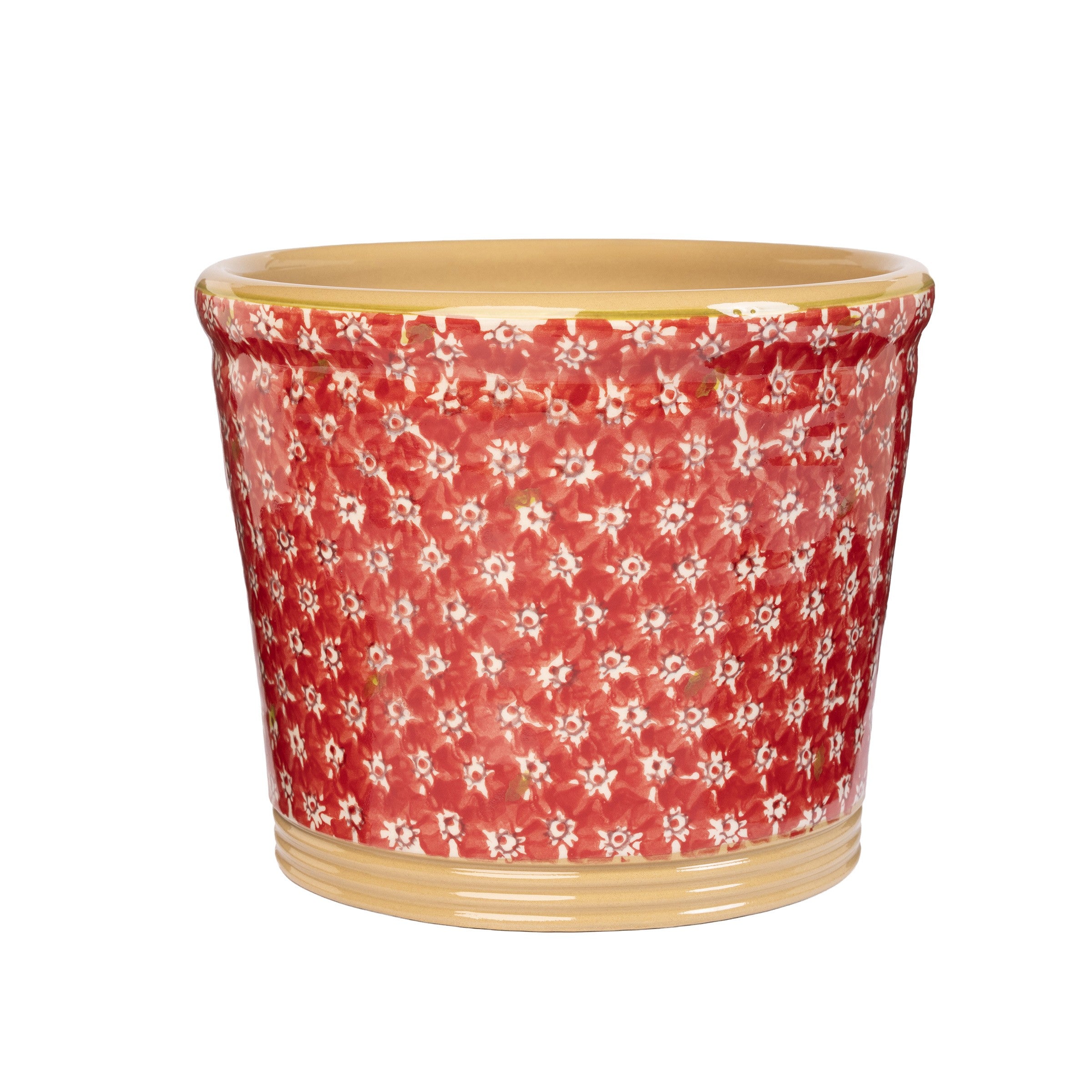 Medium Cache Pot Lawn Red Handmade Irish Design by Nicholas Mosse Pottery