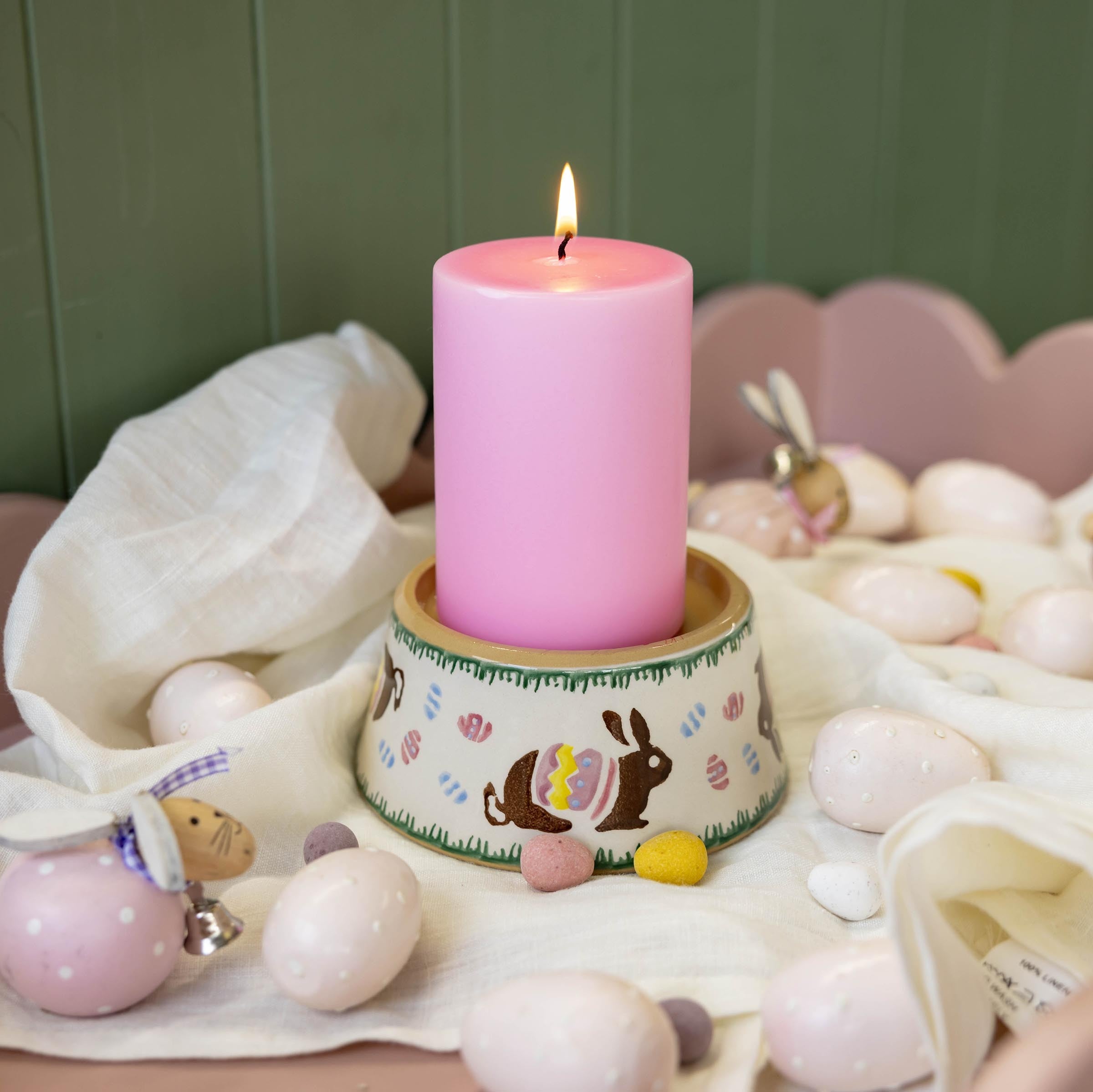 Reverse Candlestick And Candle Easter Bunny handmade Irish Design by Nicholas Mosse Pottery Ireland