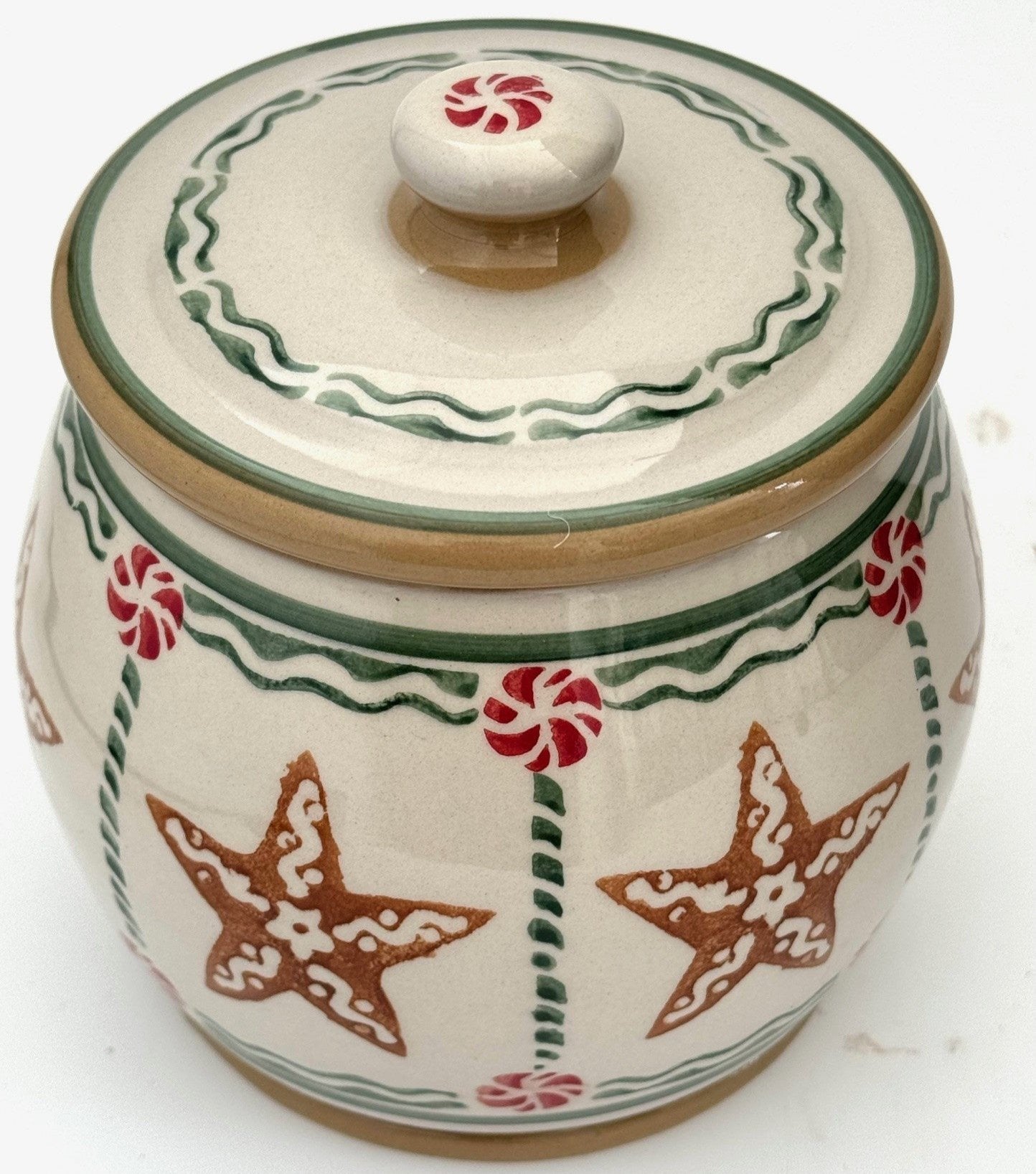 Small Round Lidded Jar Ginger Bread Star 2024| NicholasMosse.com