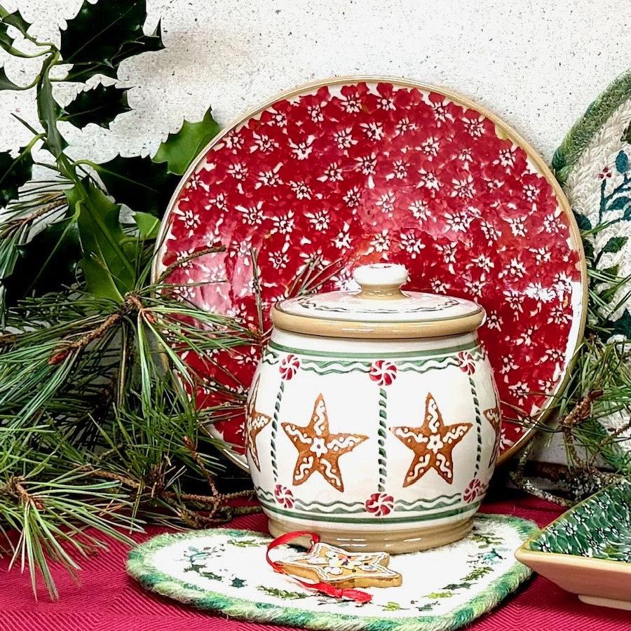 Small Round Lidded Jar Ginger Bread Star 2024| NicholasMosse.com