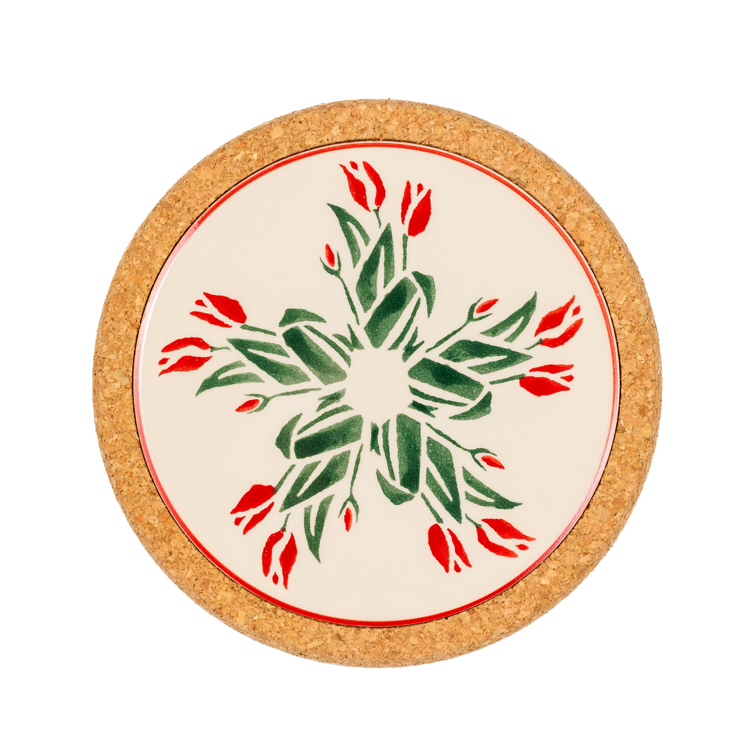 Trivet Round Red Blooms | NicholasMosse.com