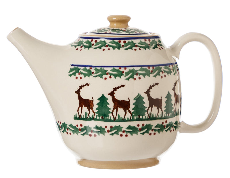 Teapot Reindeer spongeware pottery by Nicholas Mosse, Ireland - Handmade Irish Craft - nicholasmosse.com