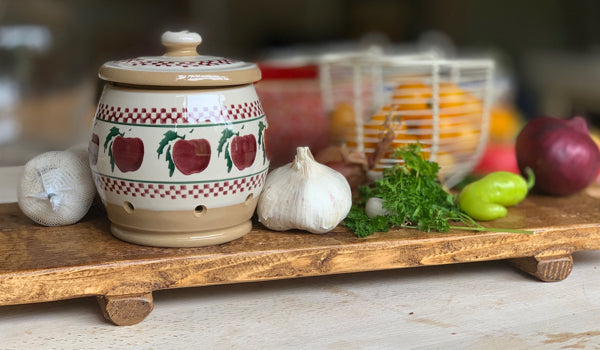 Garlic Jar Nicholas Mosse Pottery handcrafted spongeware