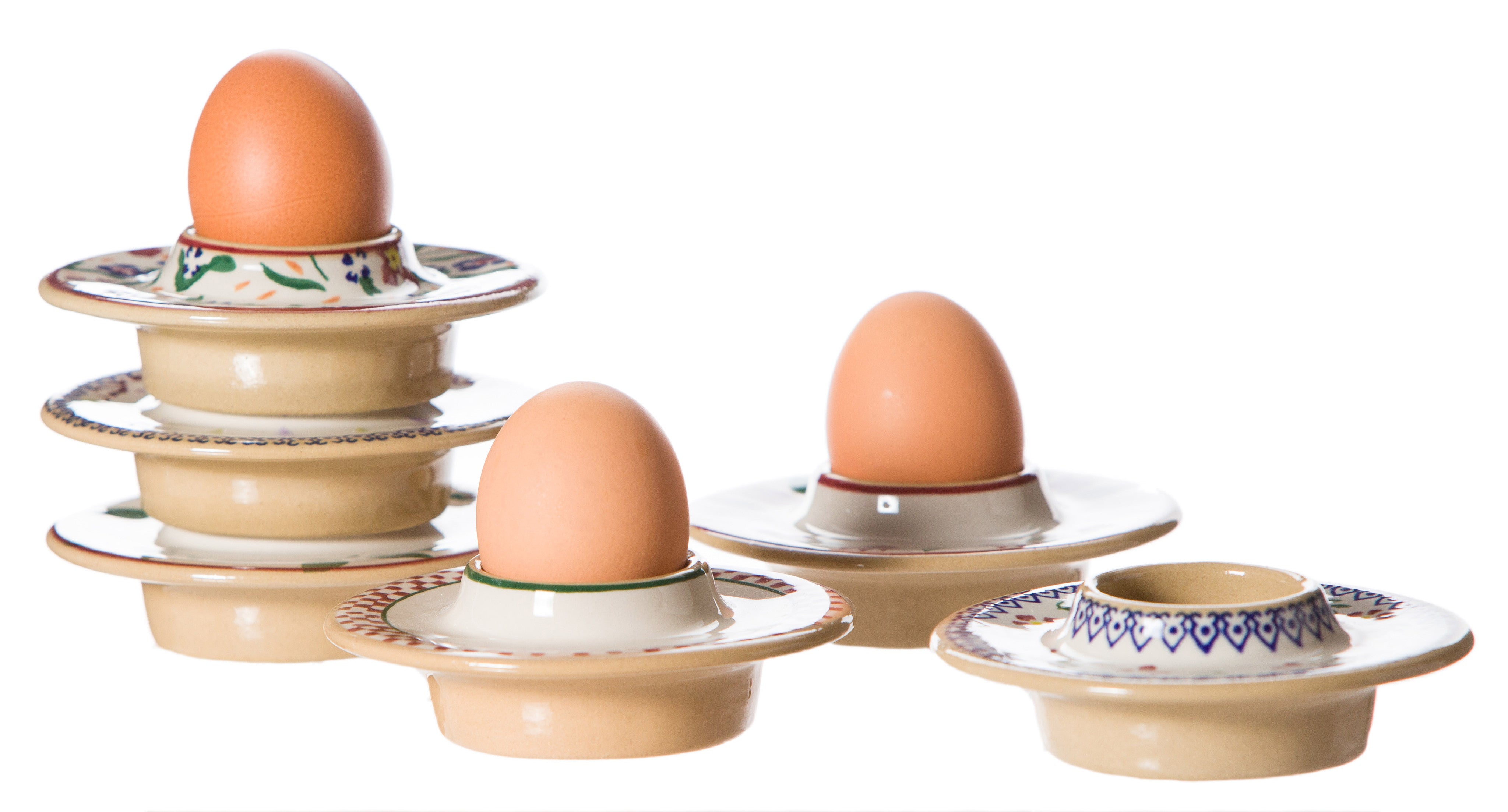 Our superb Stackable Eggcup collection from NicholasMosse.com, handcrafted Irish spongeware pottery from Kilkenny