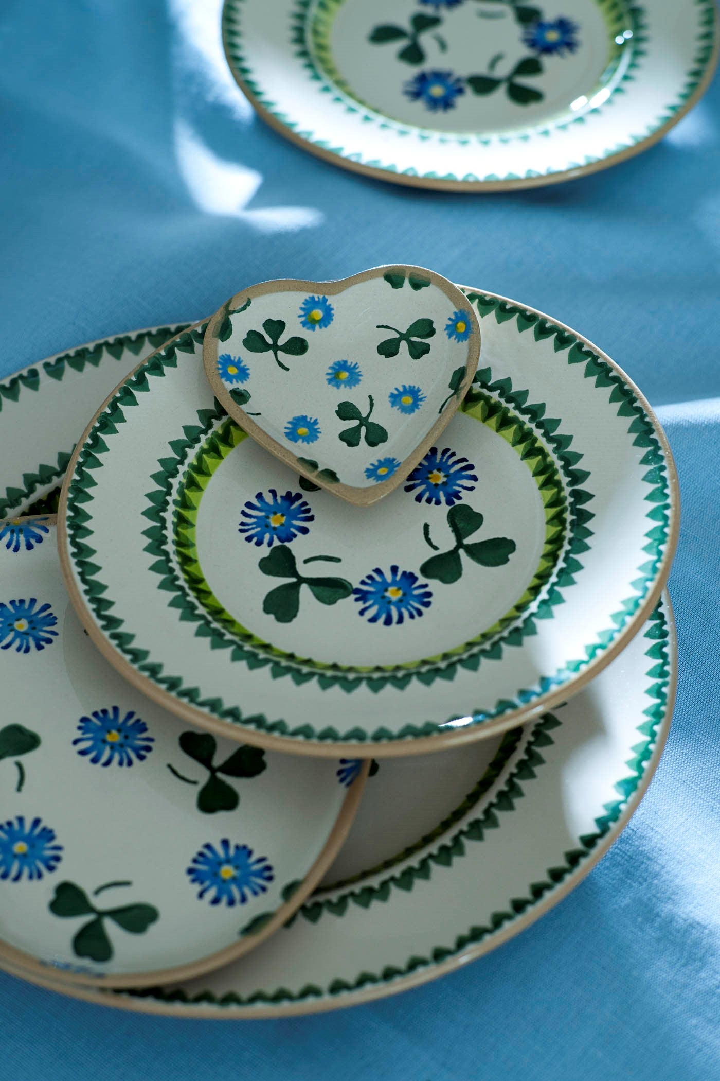 Our superb Clover collection from NicholasMosse.com, handcrafted Irish spongeware pottery from Kilkenny