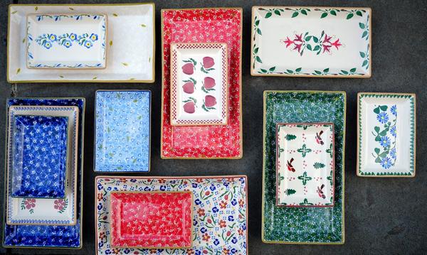 Our superb Rectangular Plates collection from NicholasMosse.com, handcrafted Irish spongeware pottery from Kilkenny