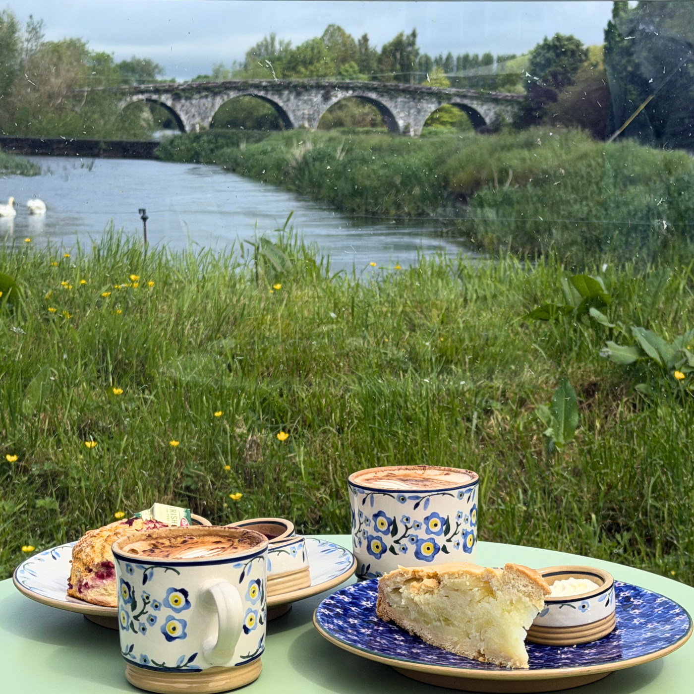 Table outside Nicholas Mosse Pottery IReland