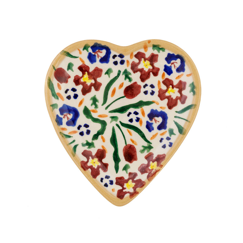 Tiny Heart Plate Wild Flower Meadow handmade Irish design Nicholas Mosse Pottery Ireland