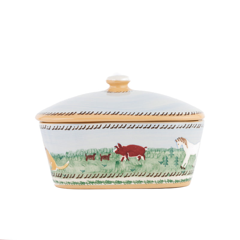 Covered Butter Dish Assorted Landscape Side View 2 Nicholas Mosse Pottery Ireland