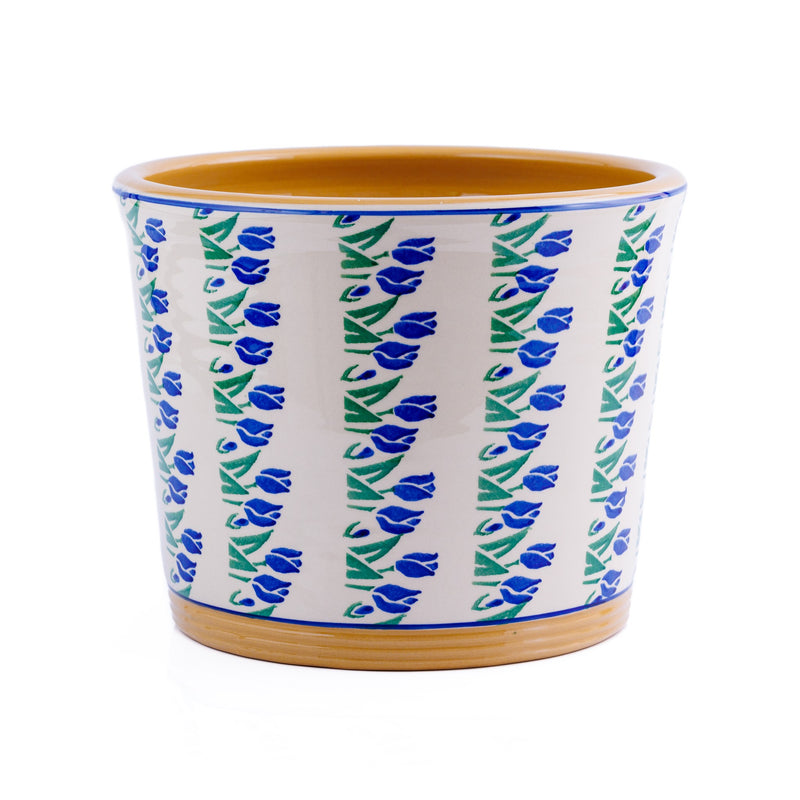 Large Cache Pot Blue Blooms Nicholas Mosse Pottery handcrafted spongeware Ireland