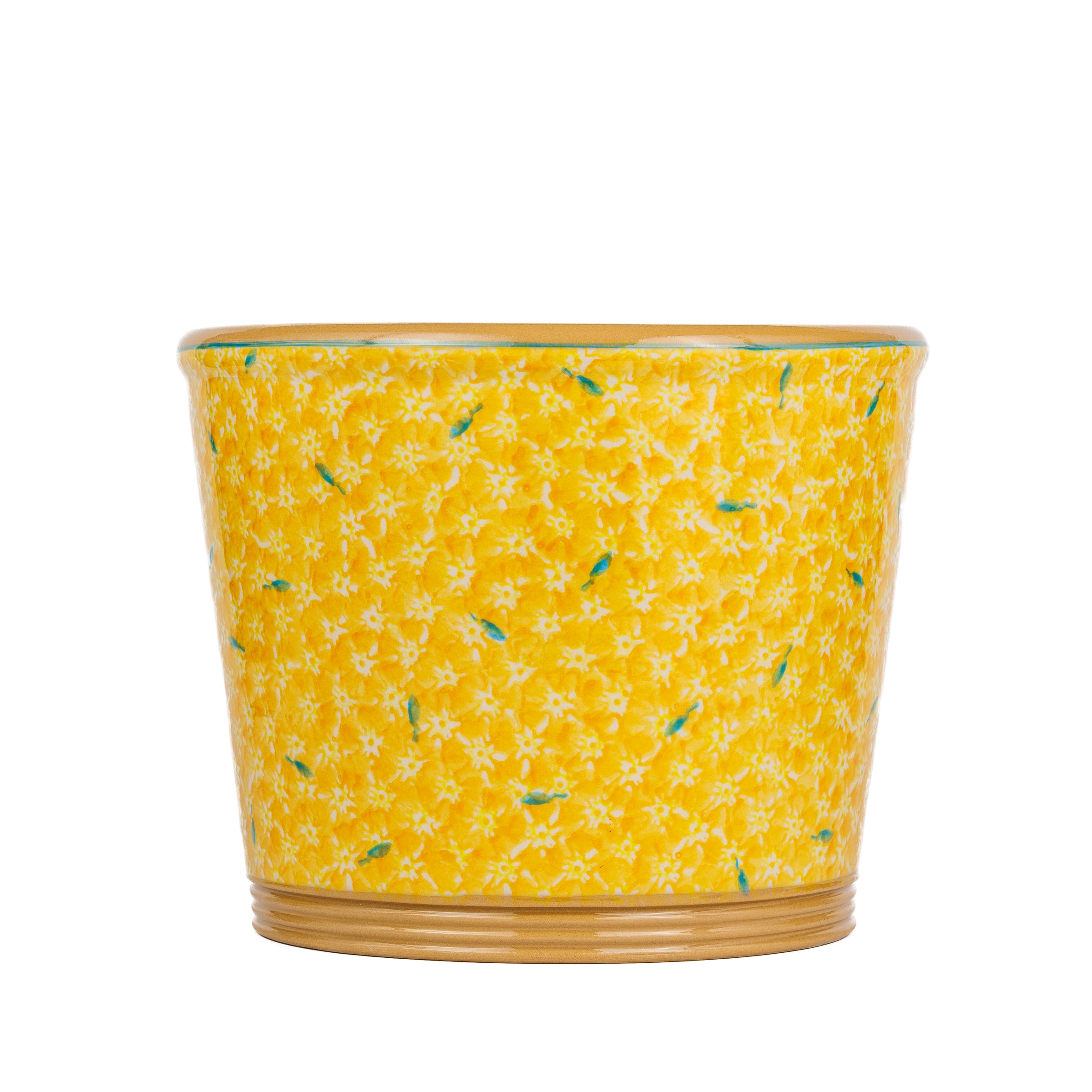 Large Cache Pot Lawn Yellow handmade Irish Design by Nicholas Mosse 