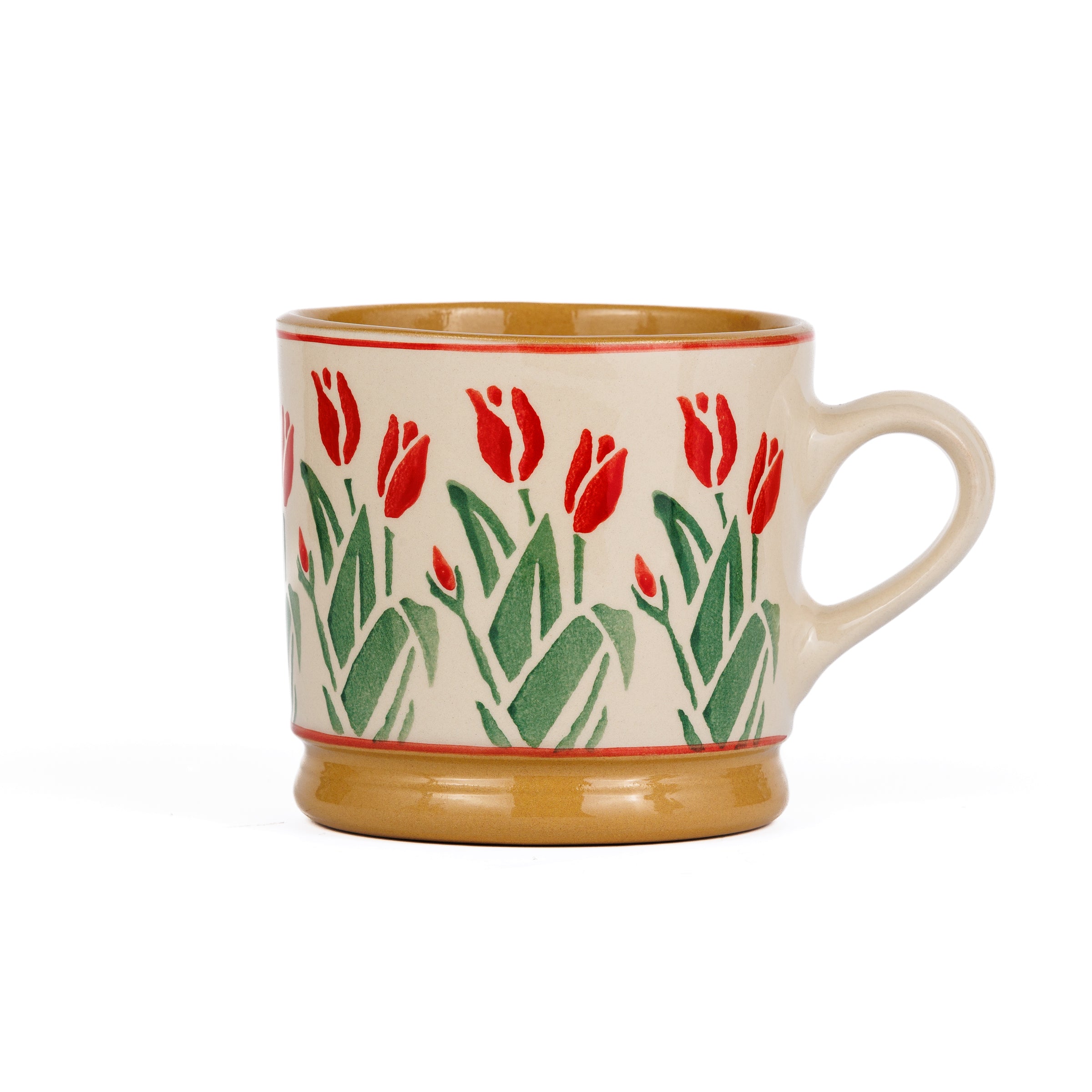 Large Mug Red blooms Handcrafted Irish design Nicholas Mosse Pottery 