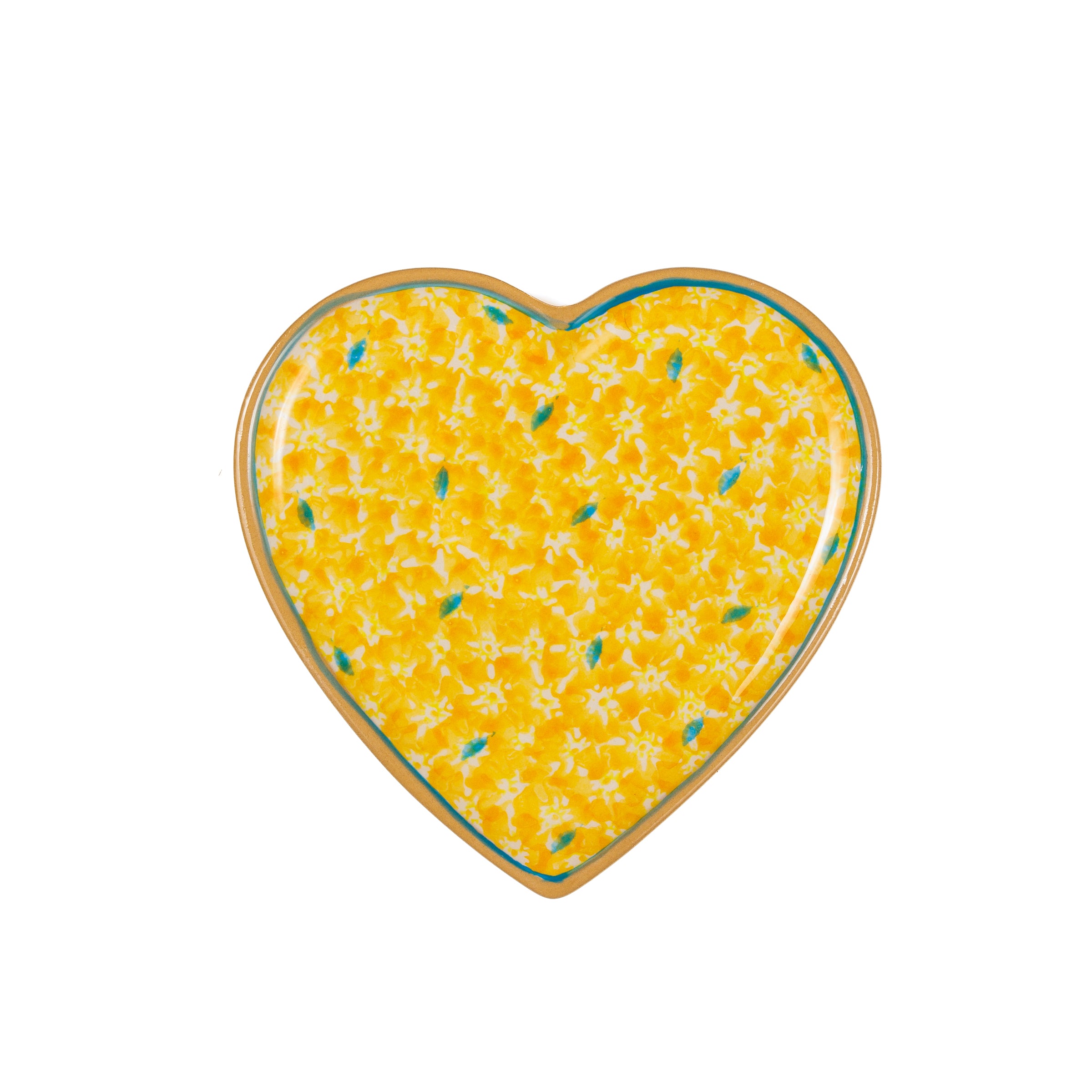 Medium Heart Plate Lawn Yellow handmade Irish Pottery by Nicholas Mosse