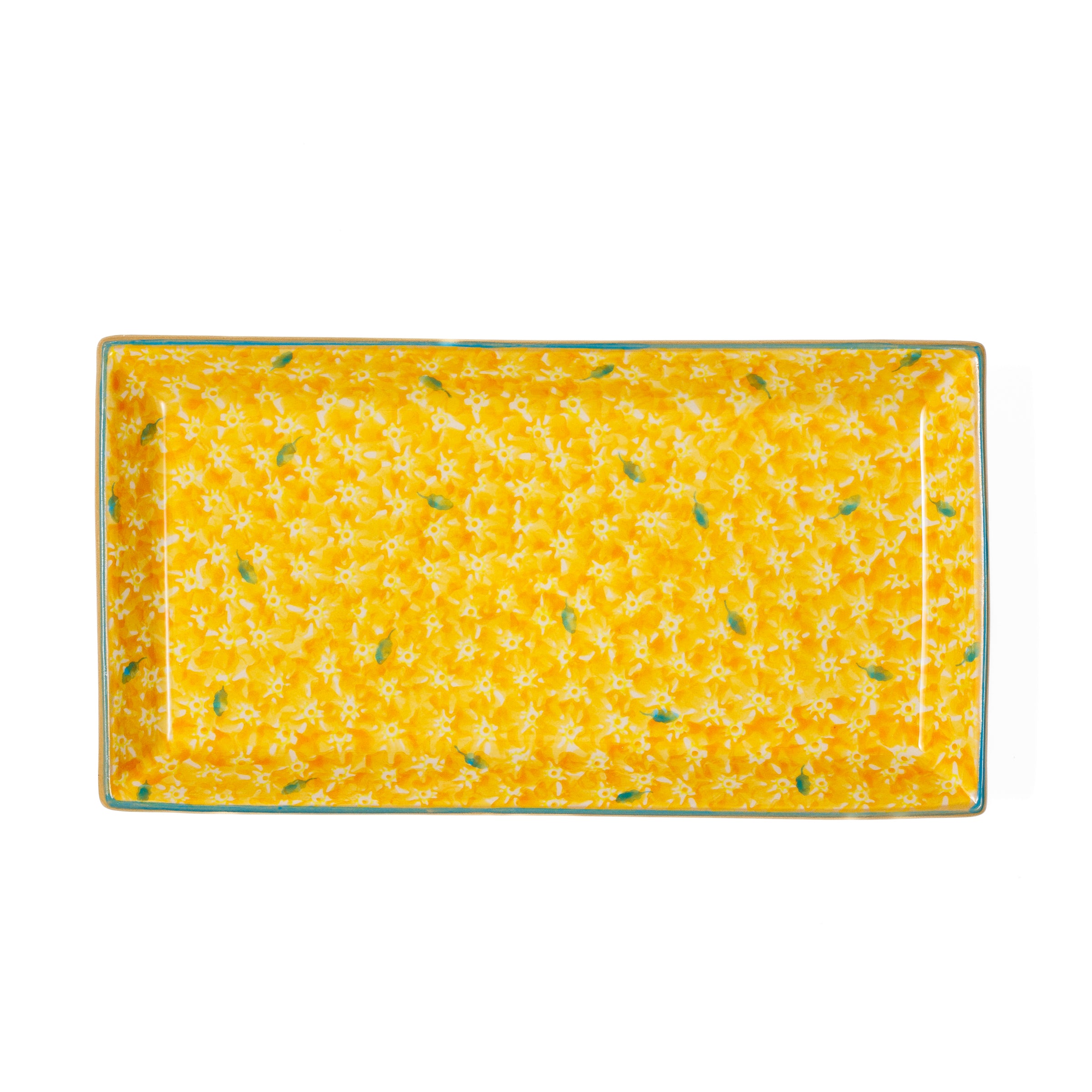 Medium Rectangle Plate Lawn Yellow handmade In Ireland by Nicholas Mosse Irish Design