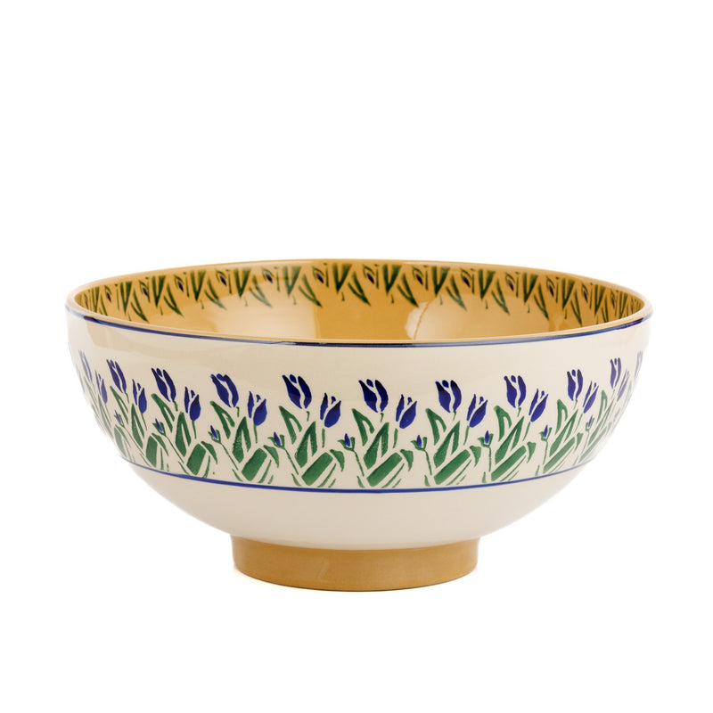 Salad Bowl Blue Blooms handmade Irish design Nicholas Mosse Pottery 