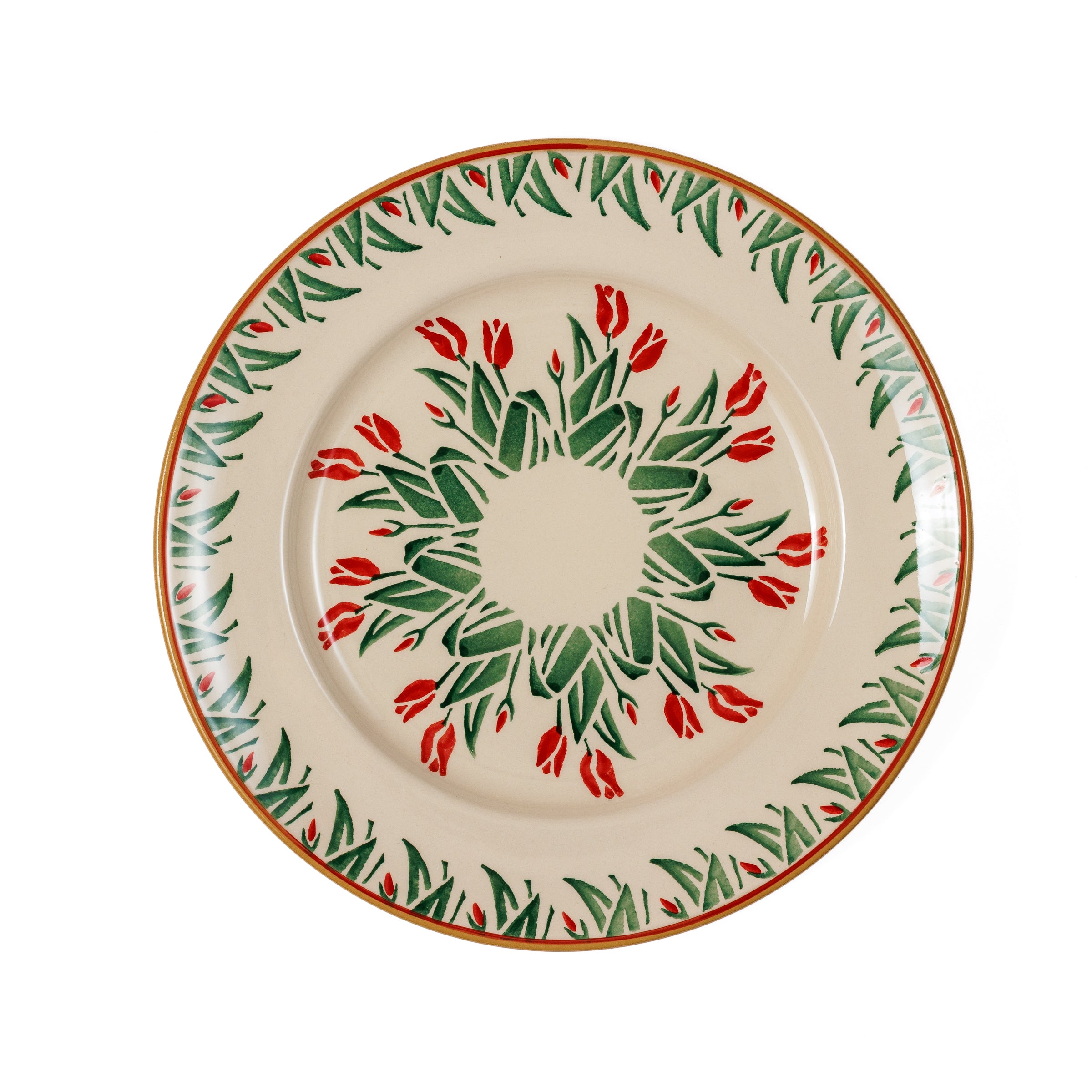 Serving Plate Red Blooms handmade Irish design by Nicholas Mosse Pottery Ireland