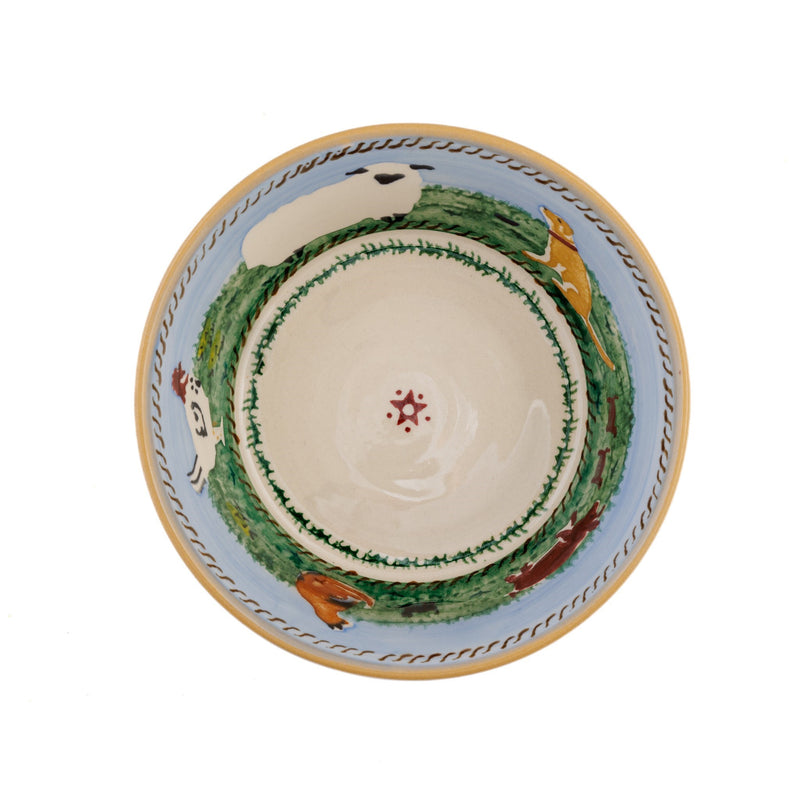 Small Angled Bowl Landscape Assorted inside View handmade spongeware by Nicholas Mosse Pottery Ireland