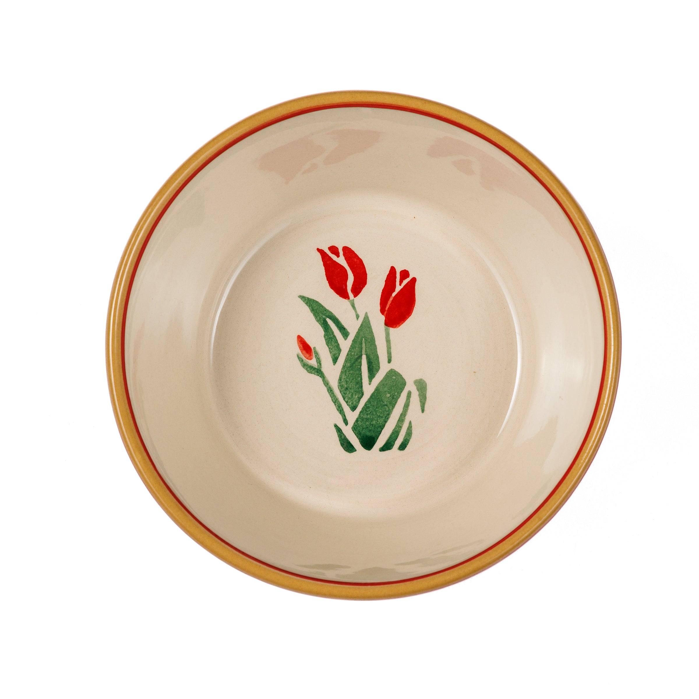 Small Angled Bowl Red Blooms Inside View handmade Irish Design Nicholas Mosse Pottery Ireland