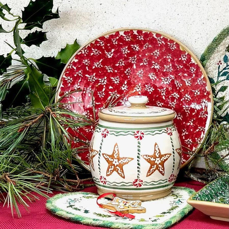 Small Lidded Jar Gingerbread Star Christmas 2024