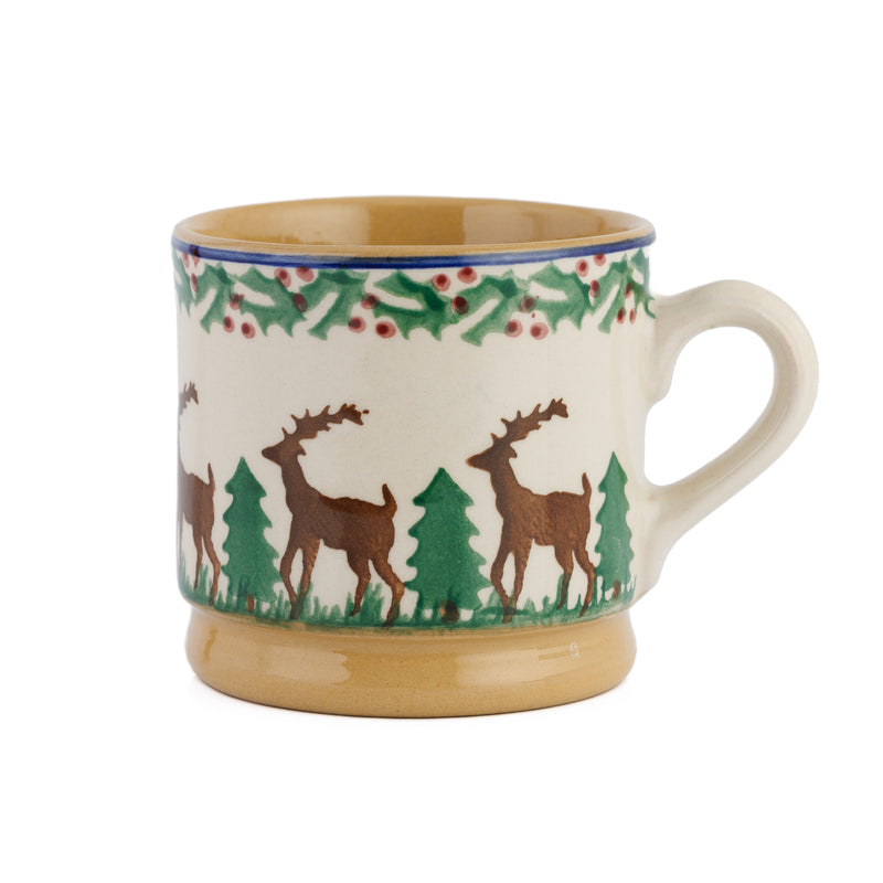Small Mug Reindeer handcrafted spongeware Nicholas Mosse Pottery Ireland