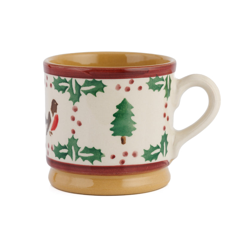 Small Mug Winter Robin handcrafted spongeware Nicholas Mosse Pottery Ireland 