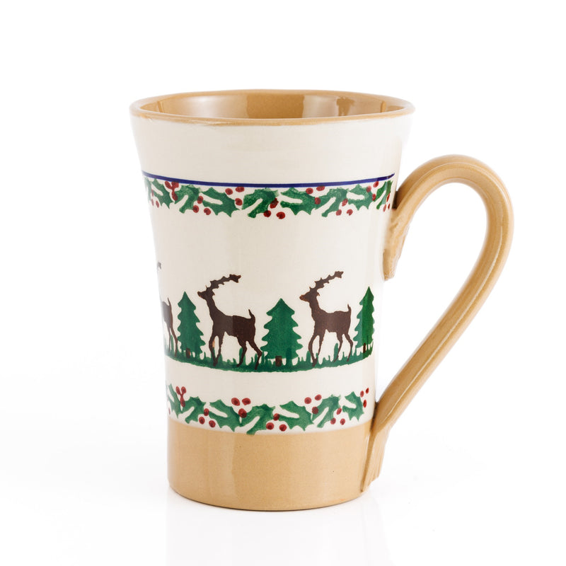 Tall Mug Reindeer Nicholas Mosse Pottery Ireland handcrafted spongeware 
