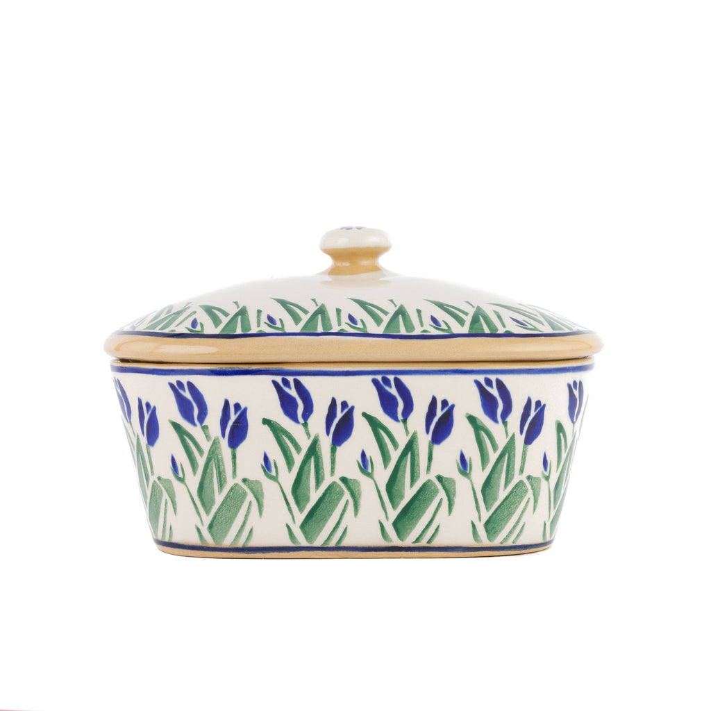 Covered Butterdish | Blue Blooms
