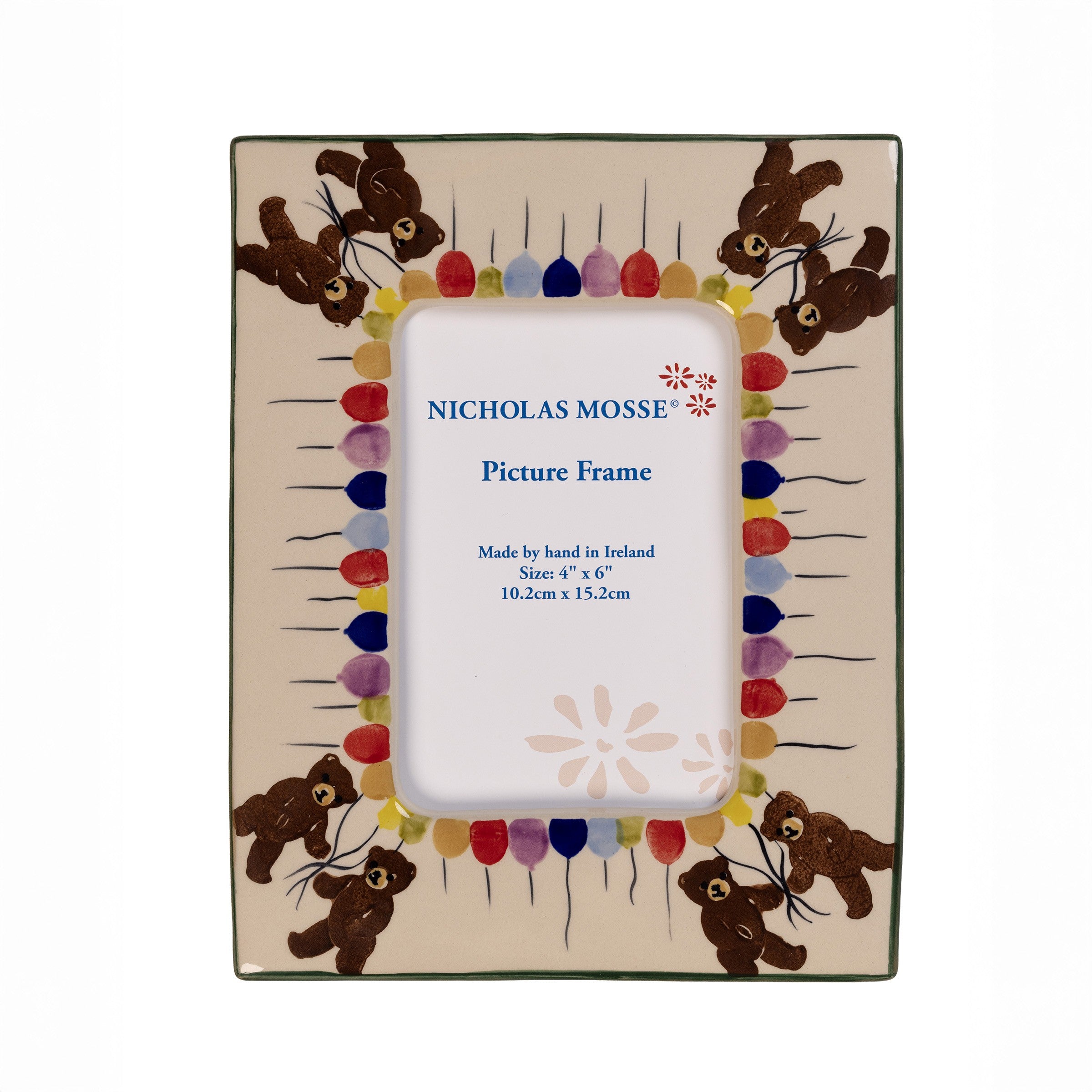 Frame Teddy & Balloons handmade Irish design by Nicholas Mosse Pottery Ireland