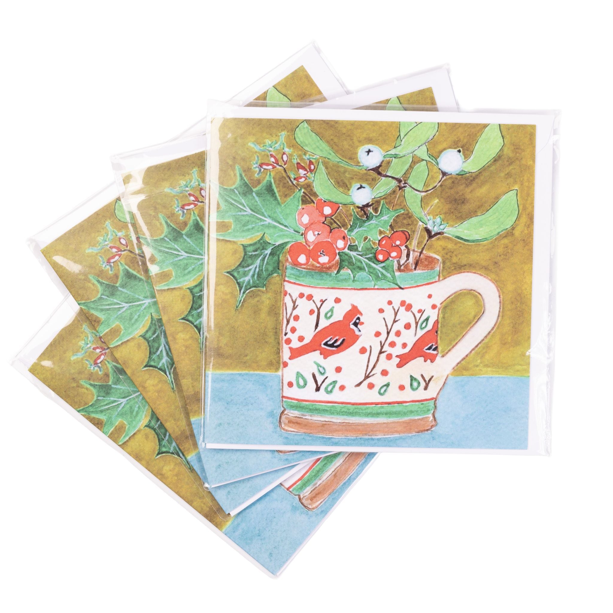 Greeting Card Pack of Four Berry Bird | Handcrafted Irish Pottery | NicholasMosse.com