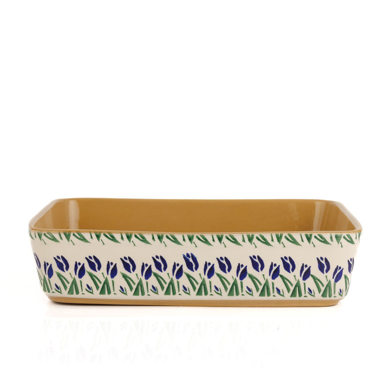 Large Rectangular Oven Dish Blue Blooms| NicholasMosse.com