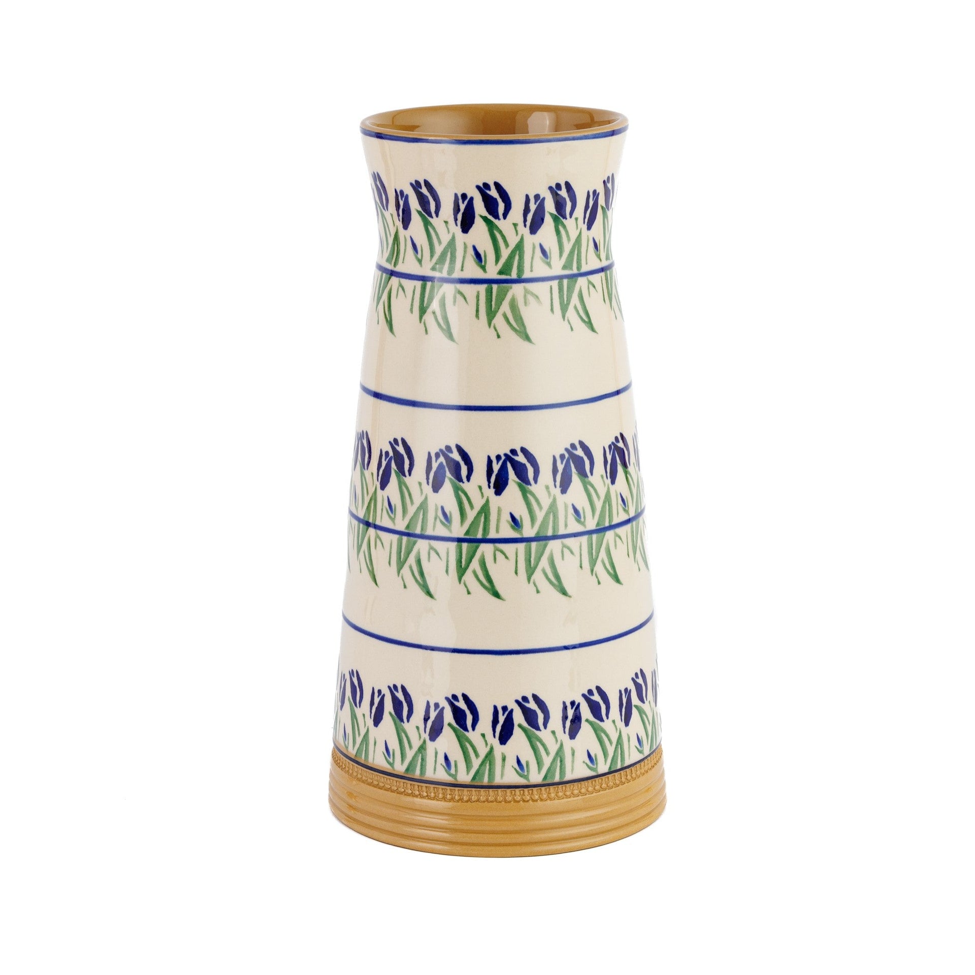 Large Tapered Vase | Blue Blooms