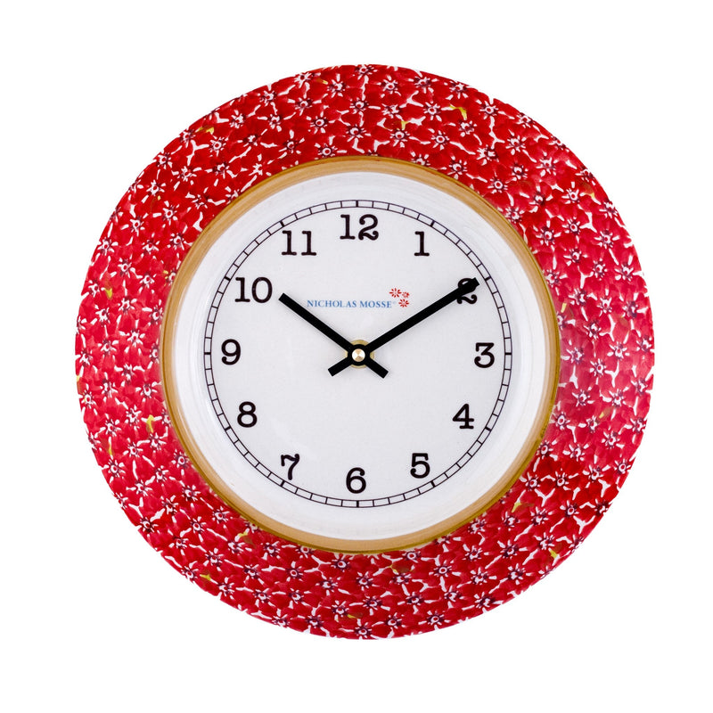 Large Wall Clock Lawn Red | NicholasMosse.com