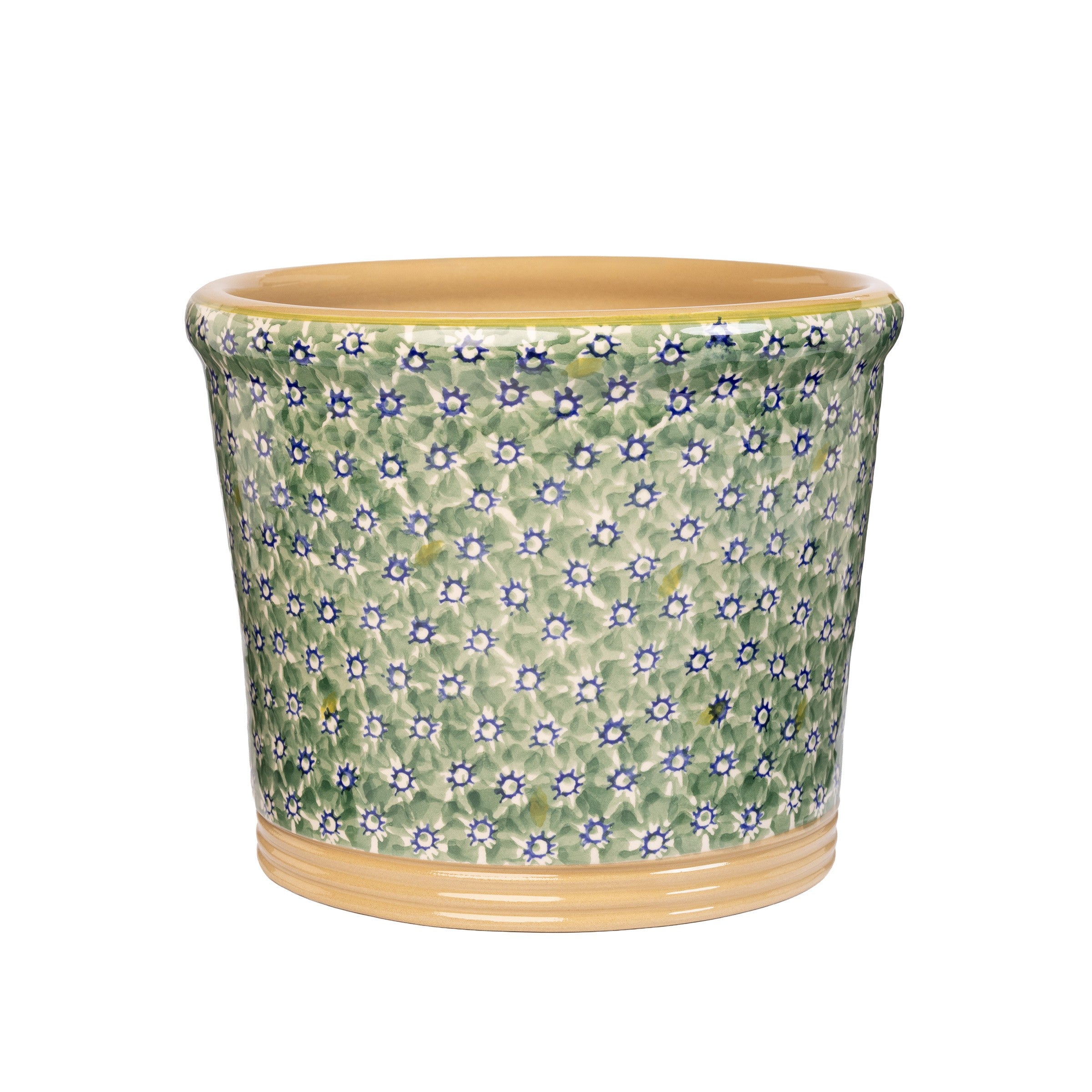 Medium Cache Pot Indoor Lawn Green handmade Irish Design Nicholas Mosse Pottery Ireland