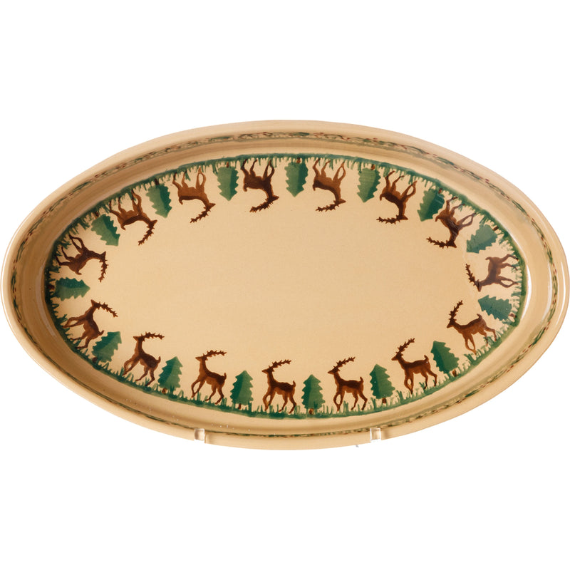 Medium Oval Oven Dish Reindeer | NicholasMosse.com