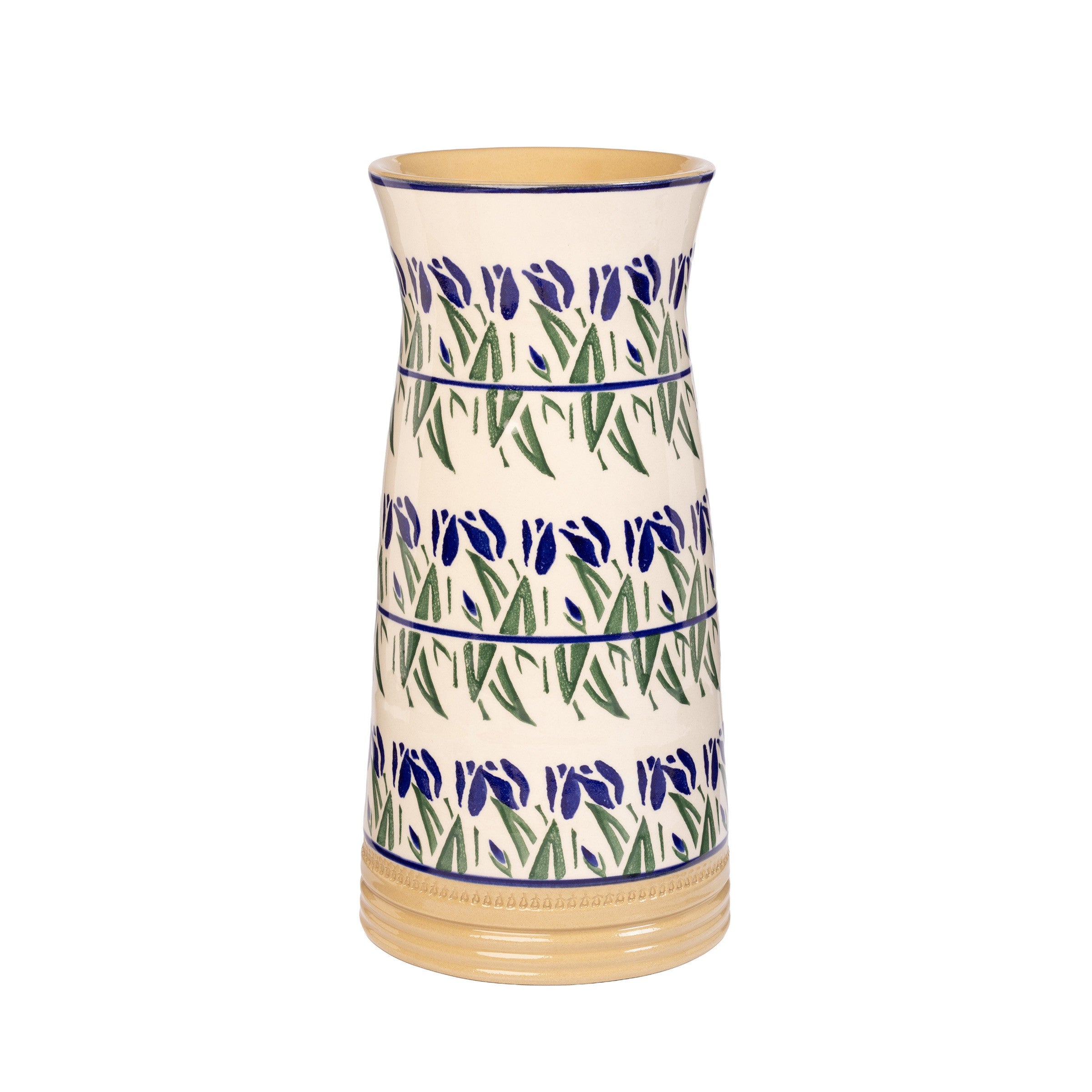 Large Tapered Vase Blue Blooms handmade Irish design Nicholas Mosse Pottery Ireland