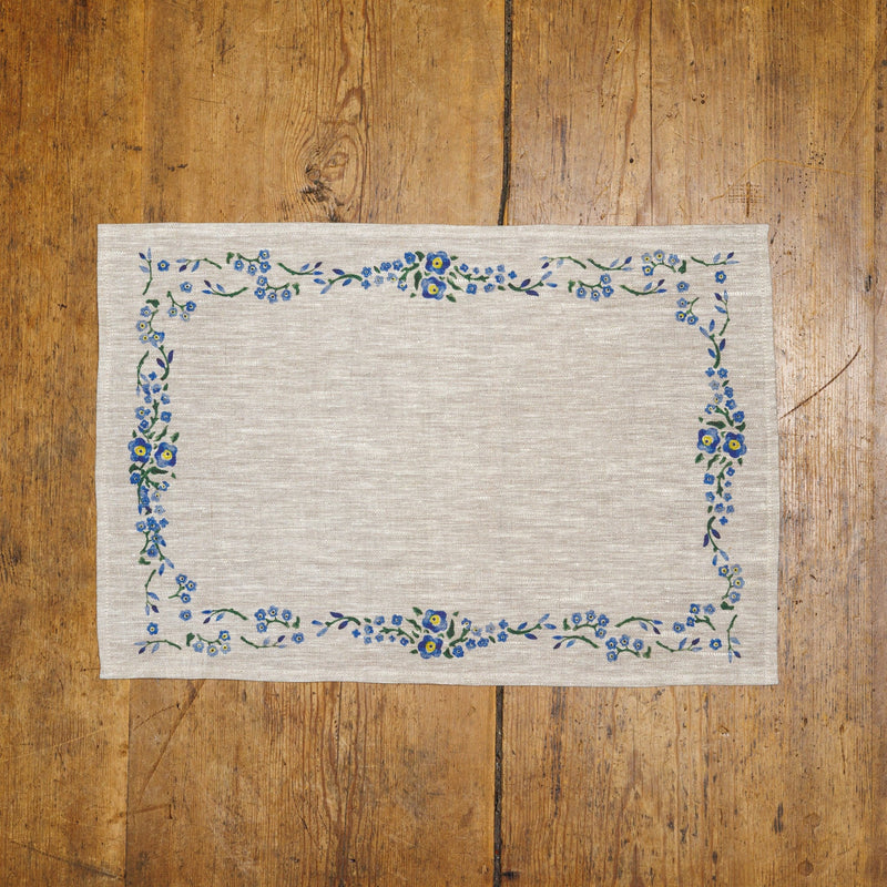 Placemat Forget Me Not Linen | NicholasMosse.com