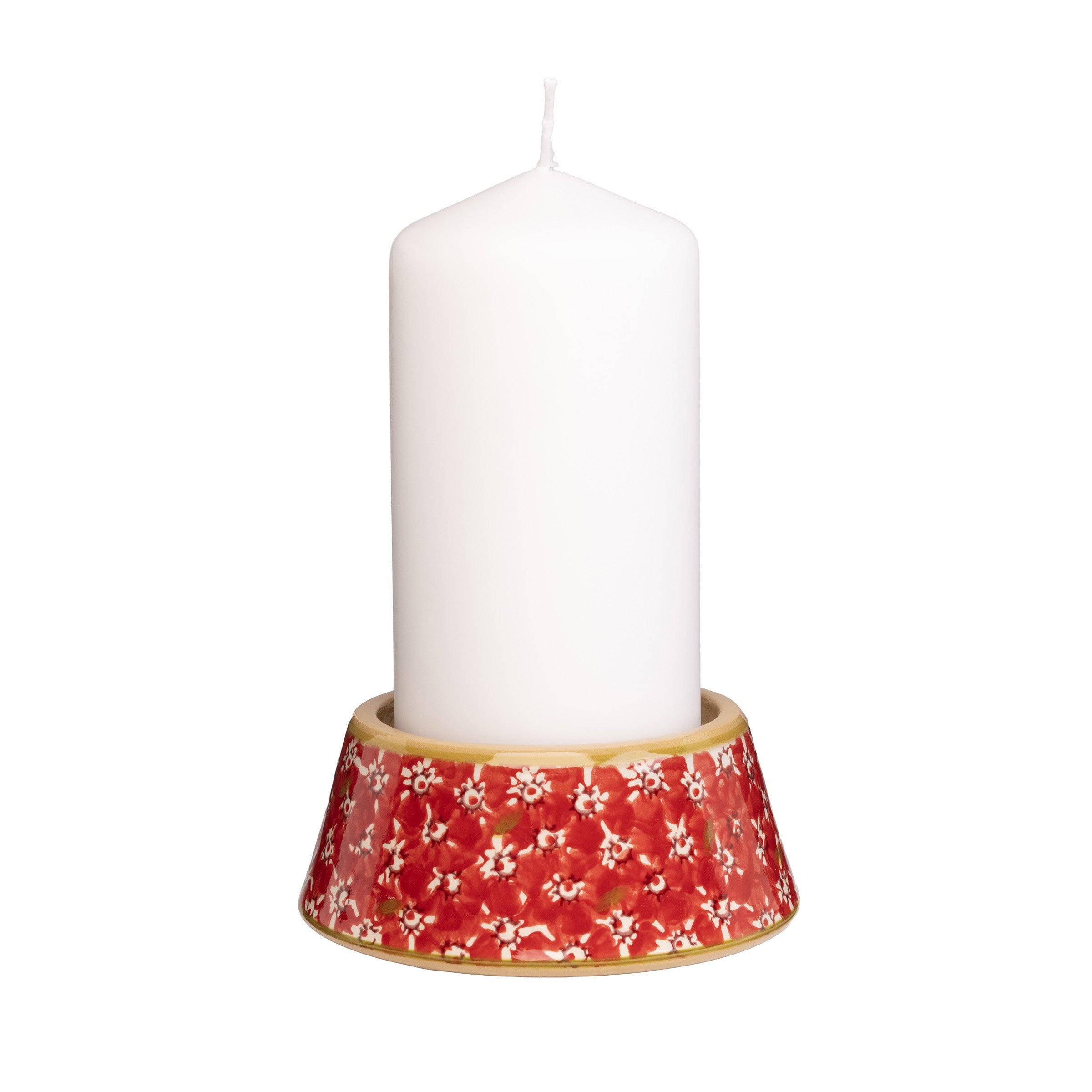 Reversible Candlestick & Candle Lawn Red  handmade  Irish design by Nicholas  Mosse Pottery Ireland