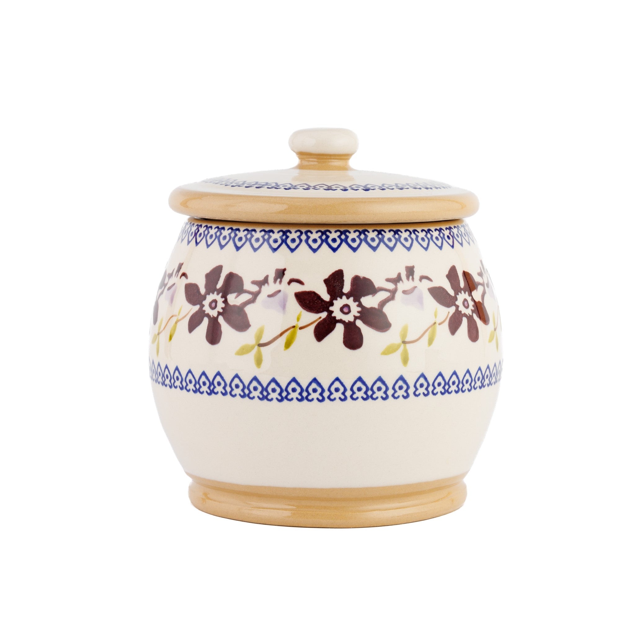 Small Round Lidded Jar Clematis | NicholasMosse.com