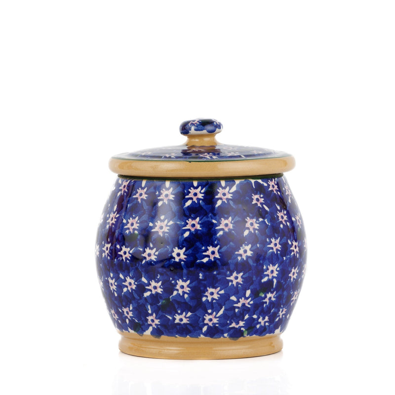 Small Round Lidded Jar Dark Blue Lawn | NicholasMosse.com